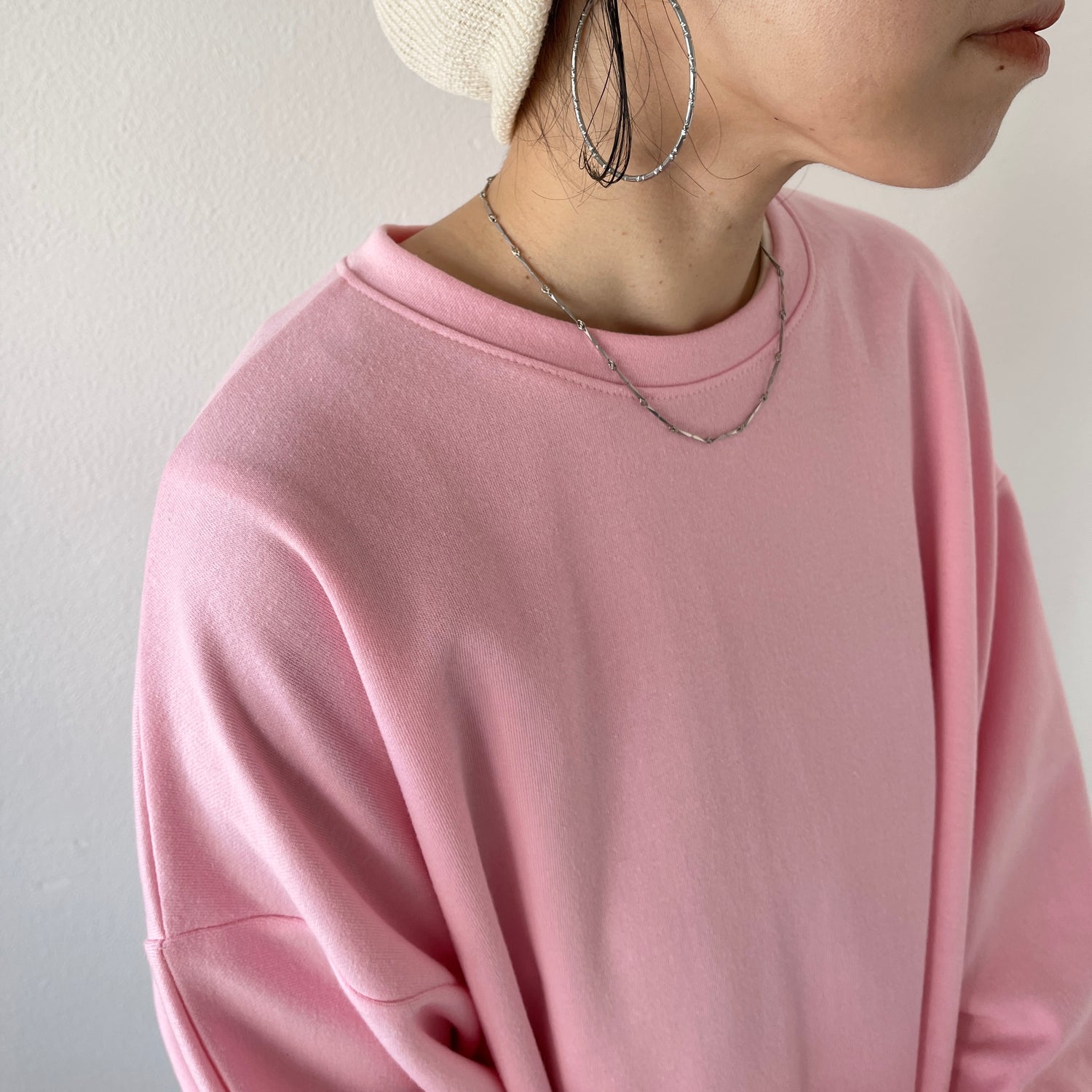 asymmetry design sweat / baby pink
