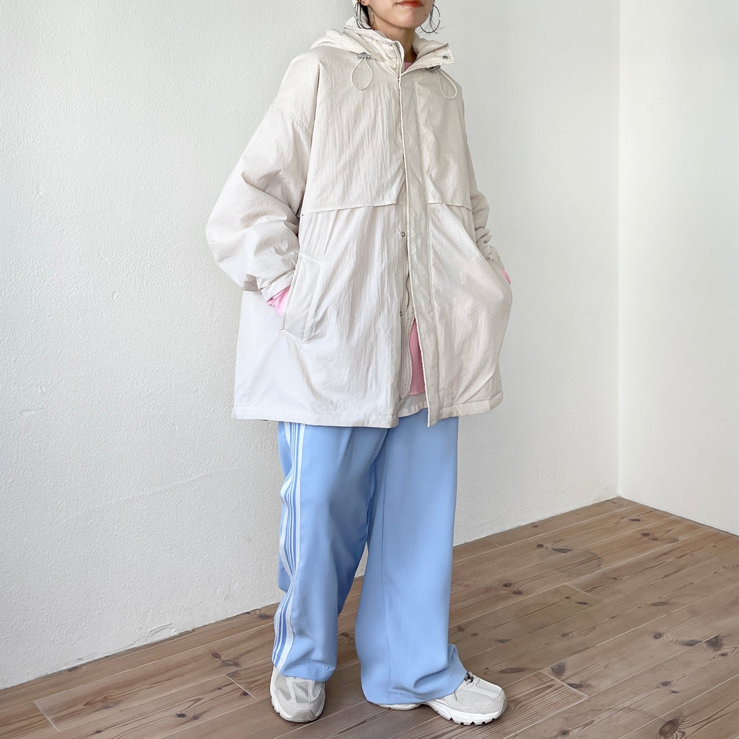 nylon foodie mods coat / ivory