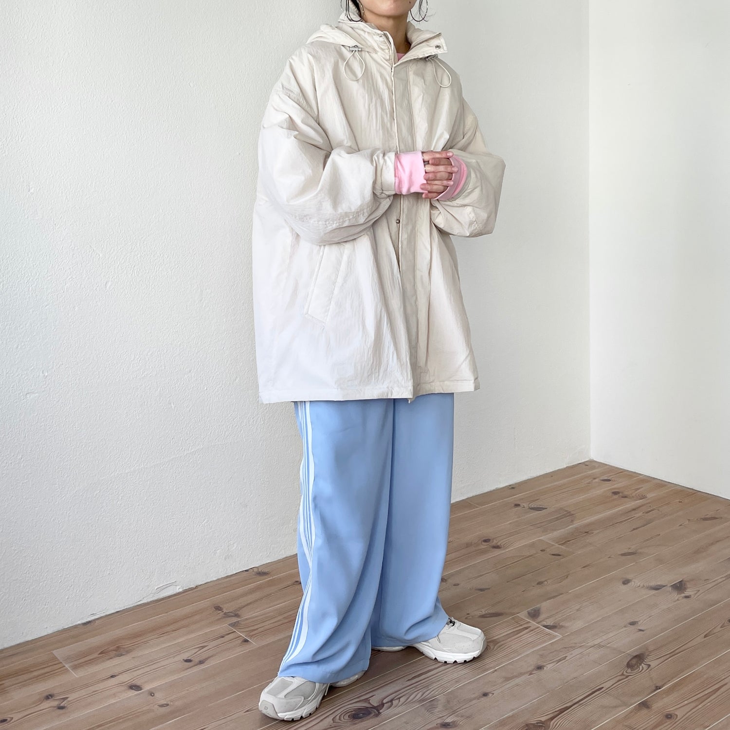 nylon foodie mods coat / ivory