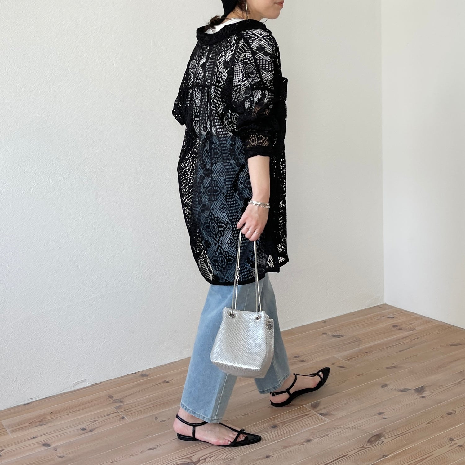 glitter disco mini bag / silver