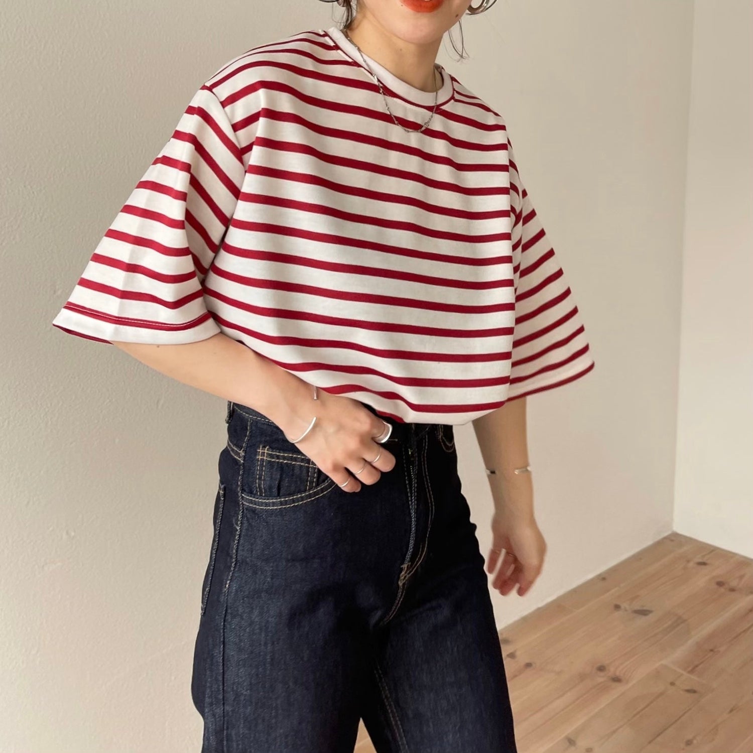 【SAMPLE】daily vitamin border tee / red