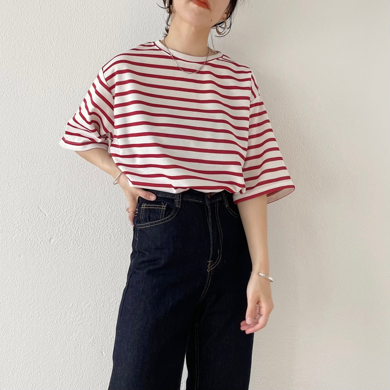 【SAMPLE】daily vitamin border tee / red