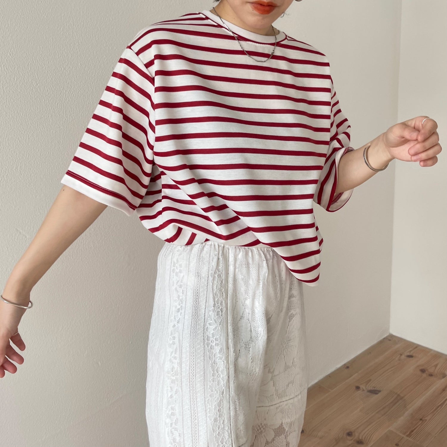 【SAMPLE】daily vitamin border tee / red