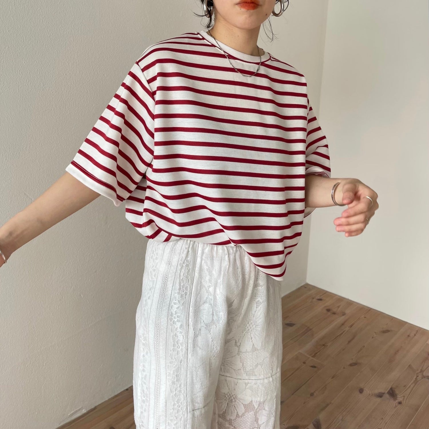 【SAMPLE】daily vitamin border tee / red