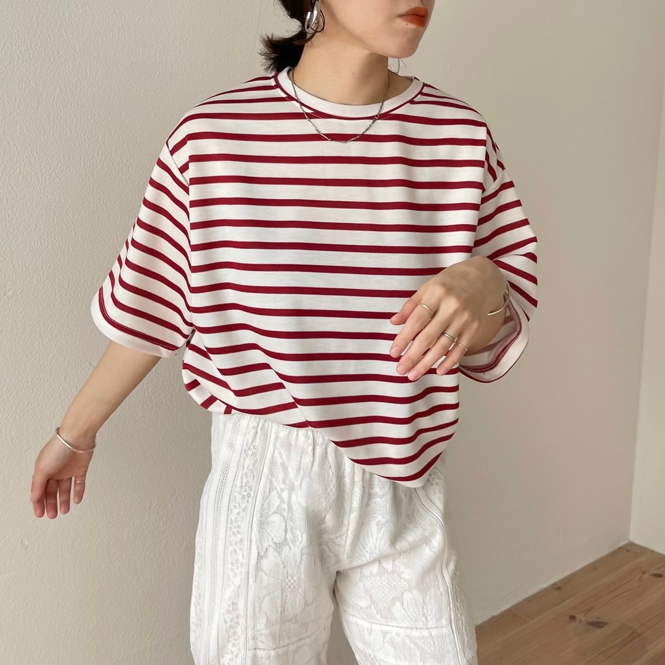 【SAMPLE】daily vitamin border tee / red