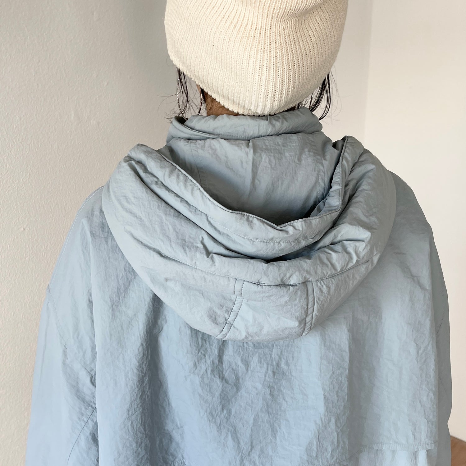 nylon foodie mods coat / blue gray