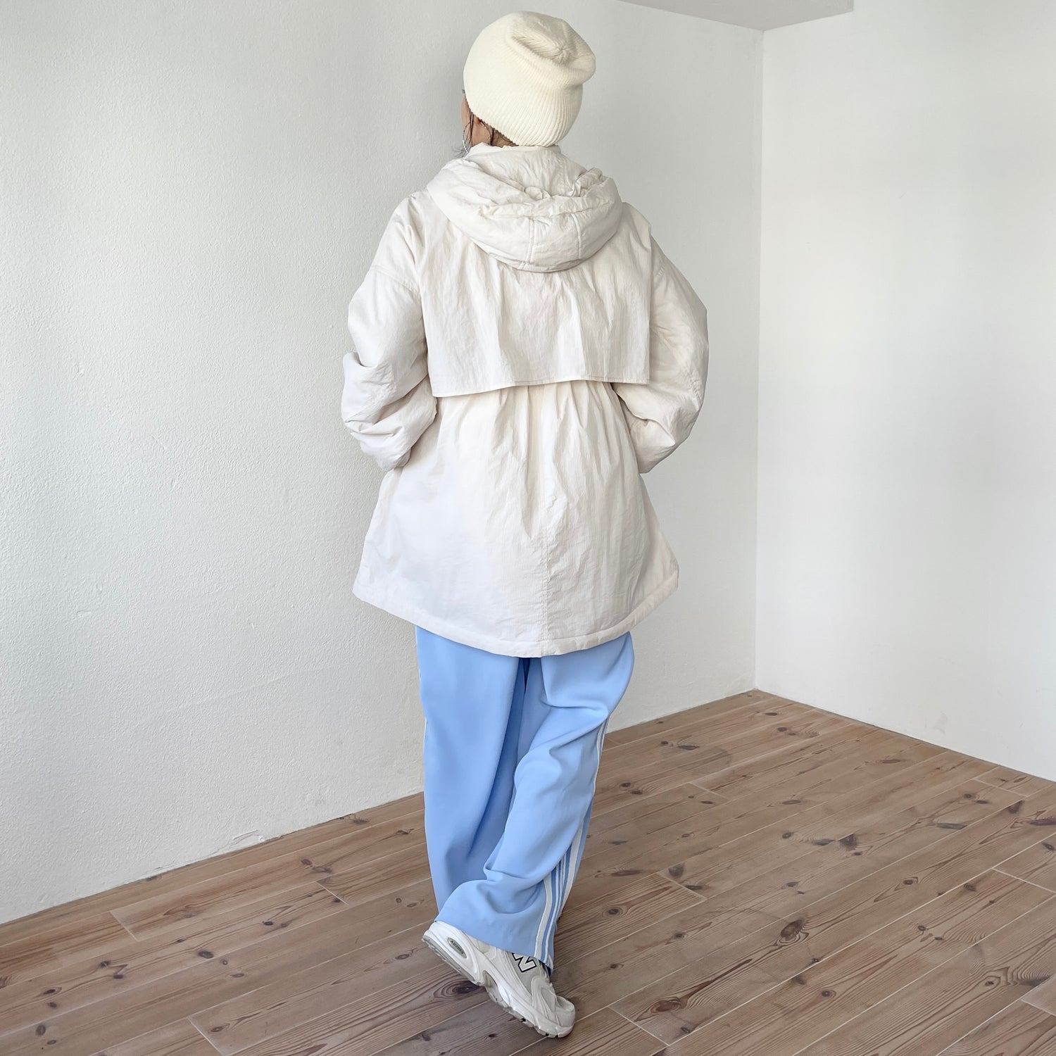 nylon foodie mods coat / ivory