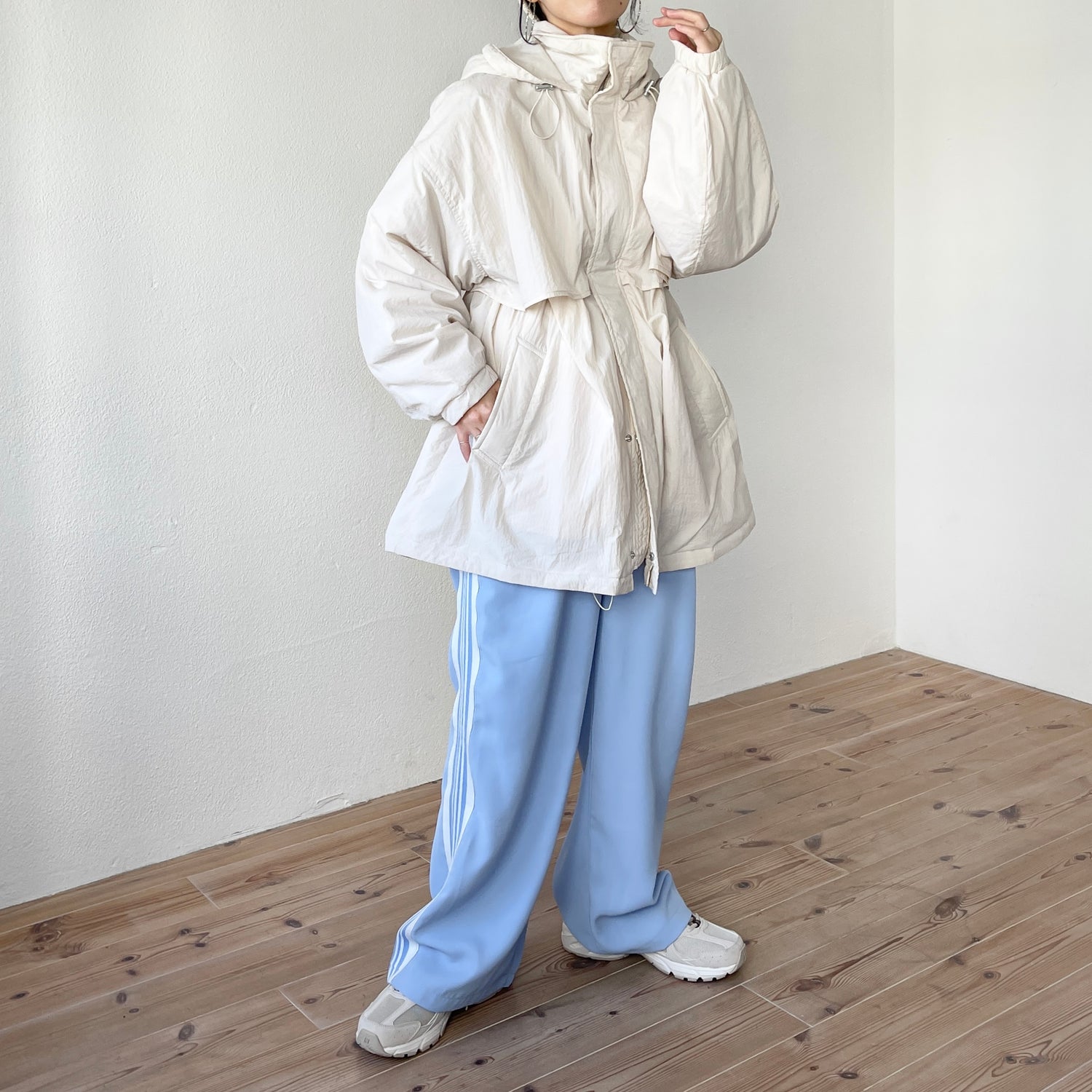 nylon foodie mods coat / ivory