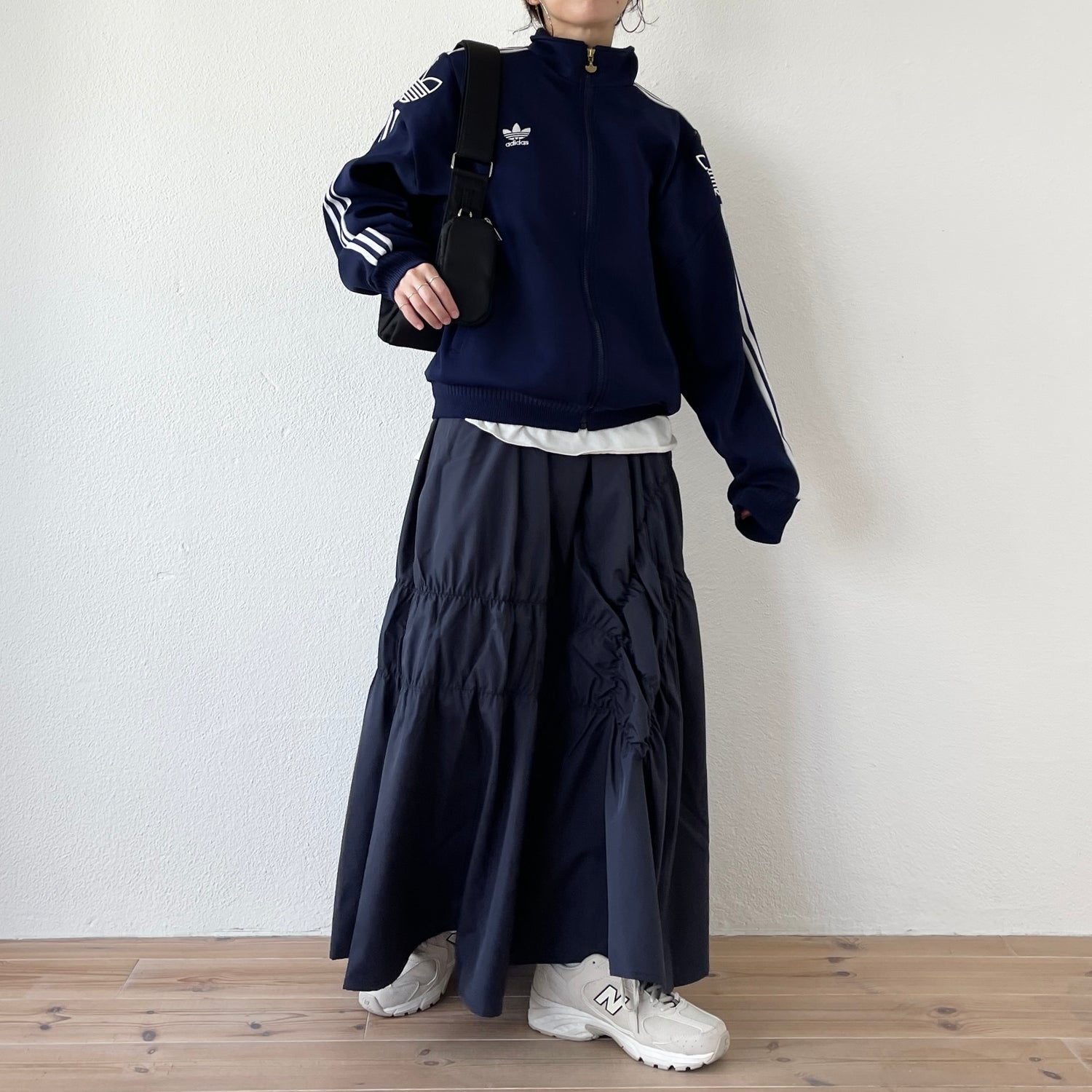 many many gather skirt / navy