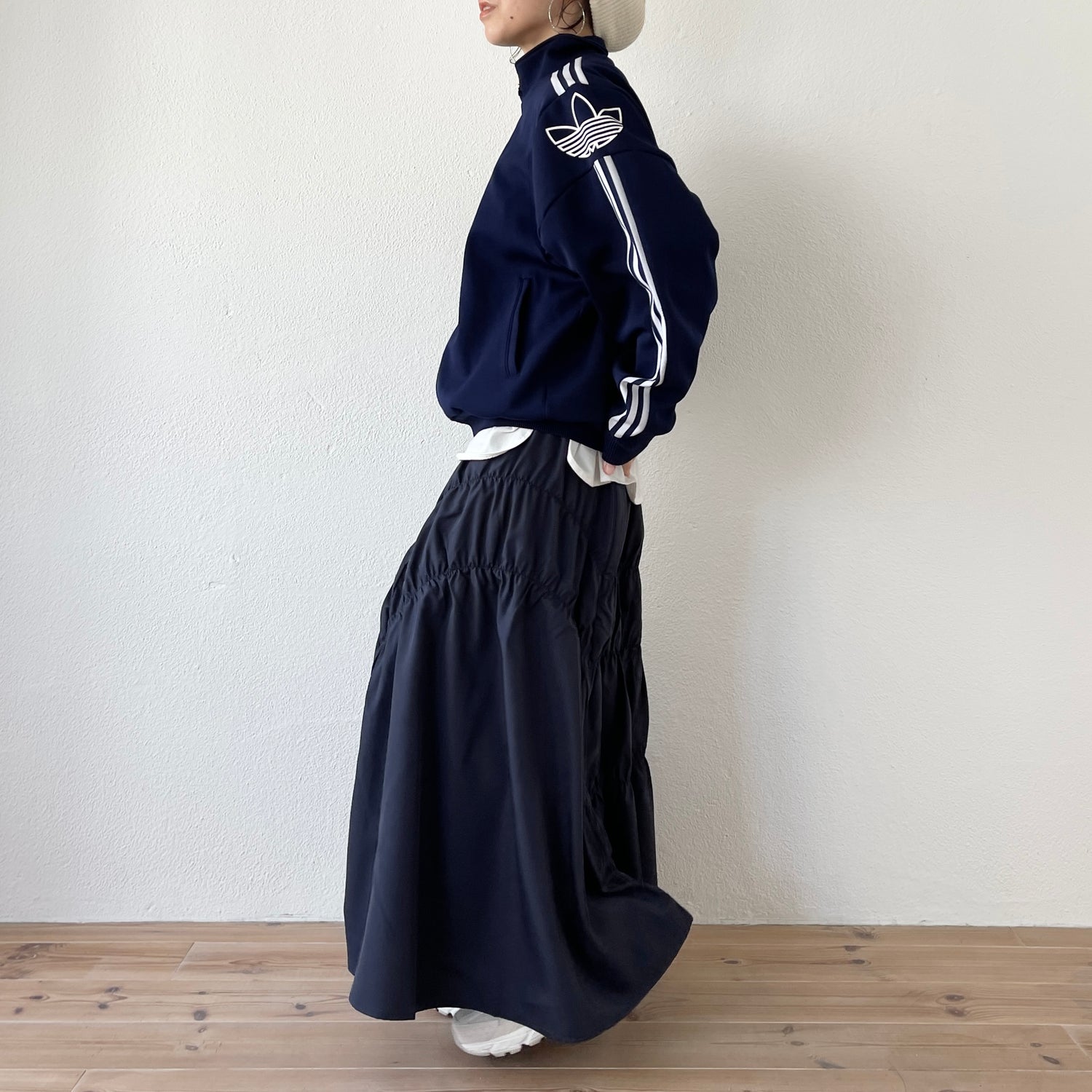 many many gather skirt / navy