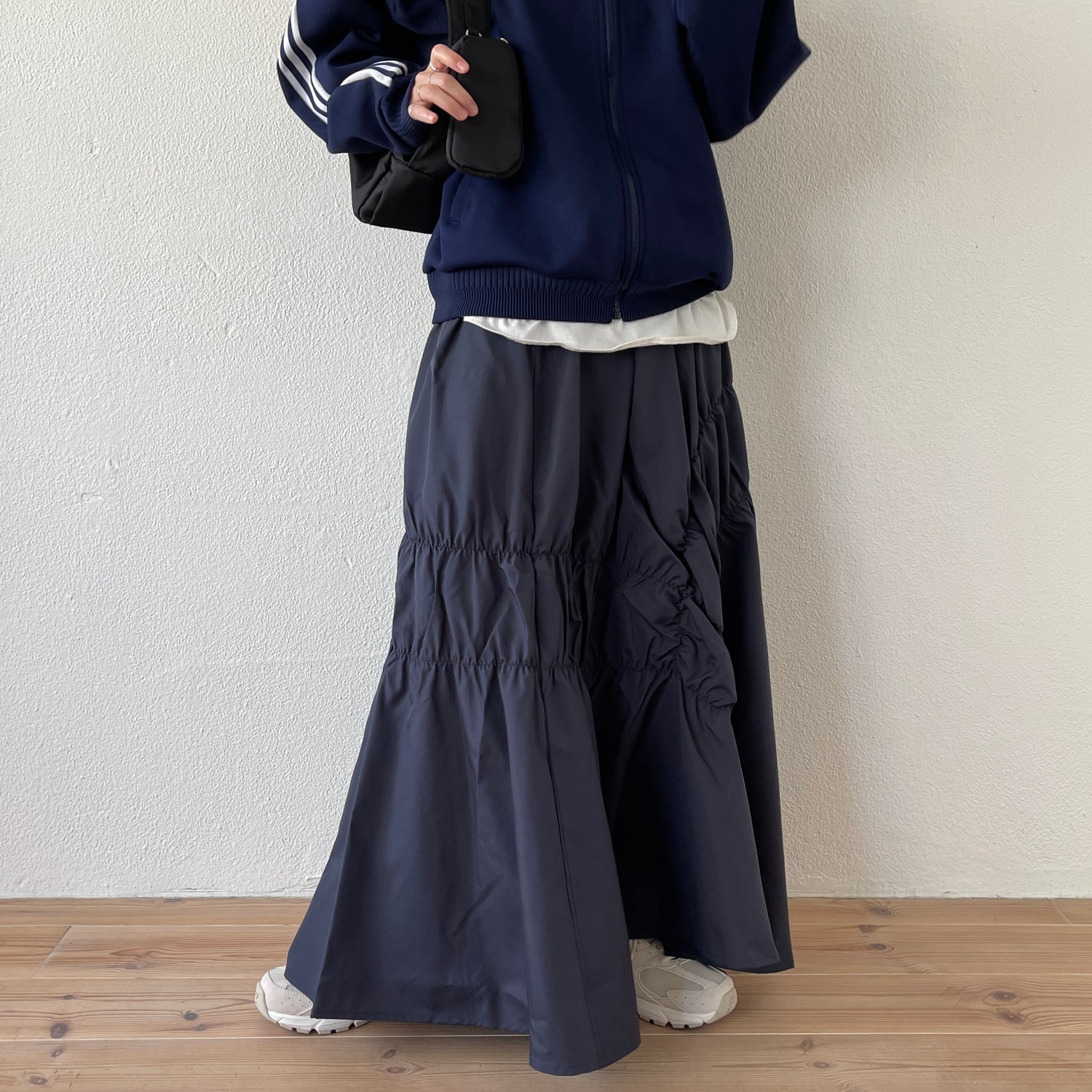 many many gather skirt / navy