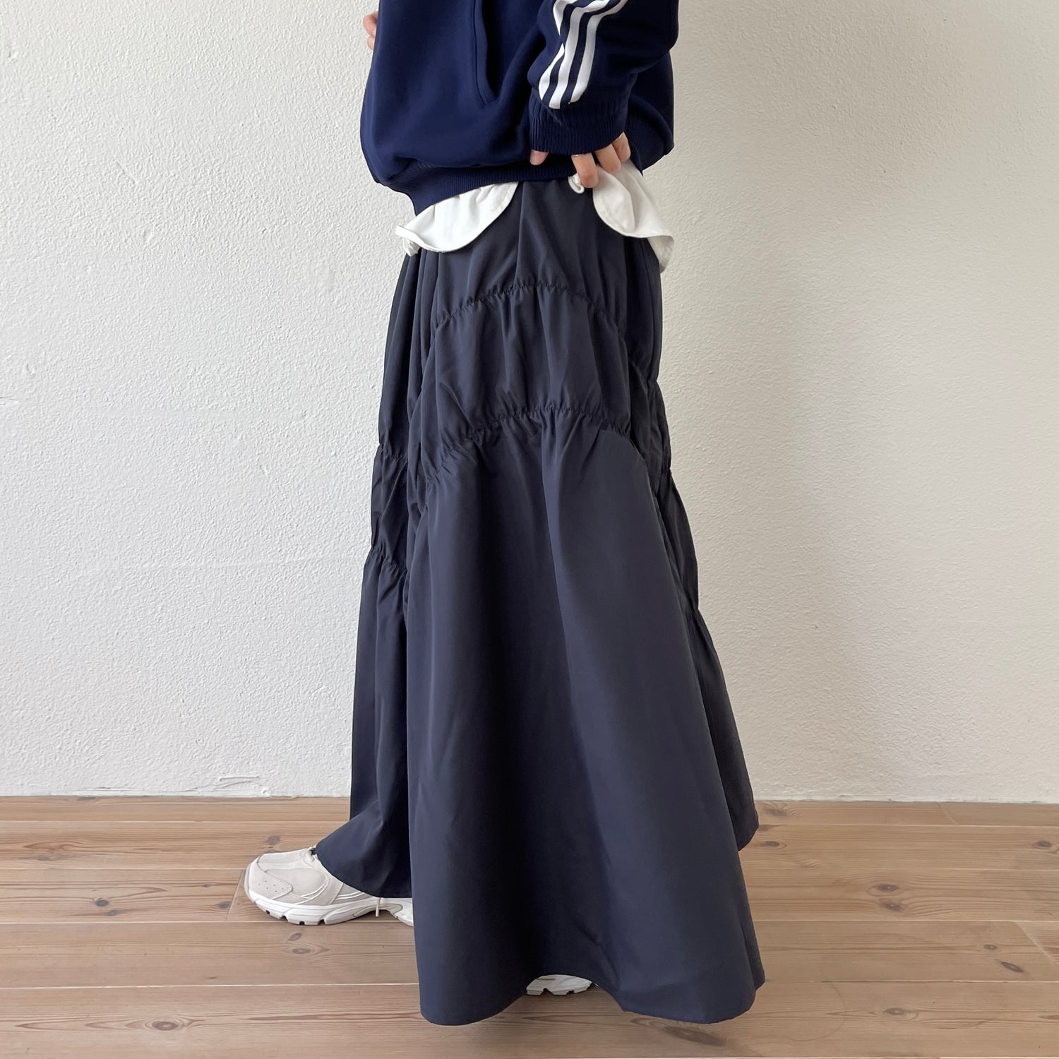 many many gather skirt / navy