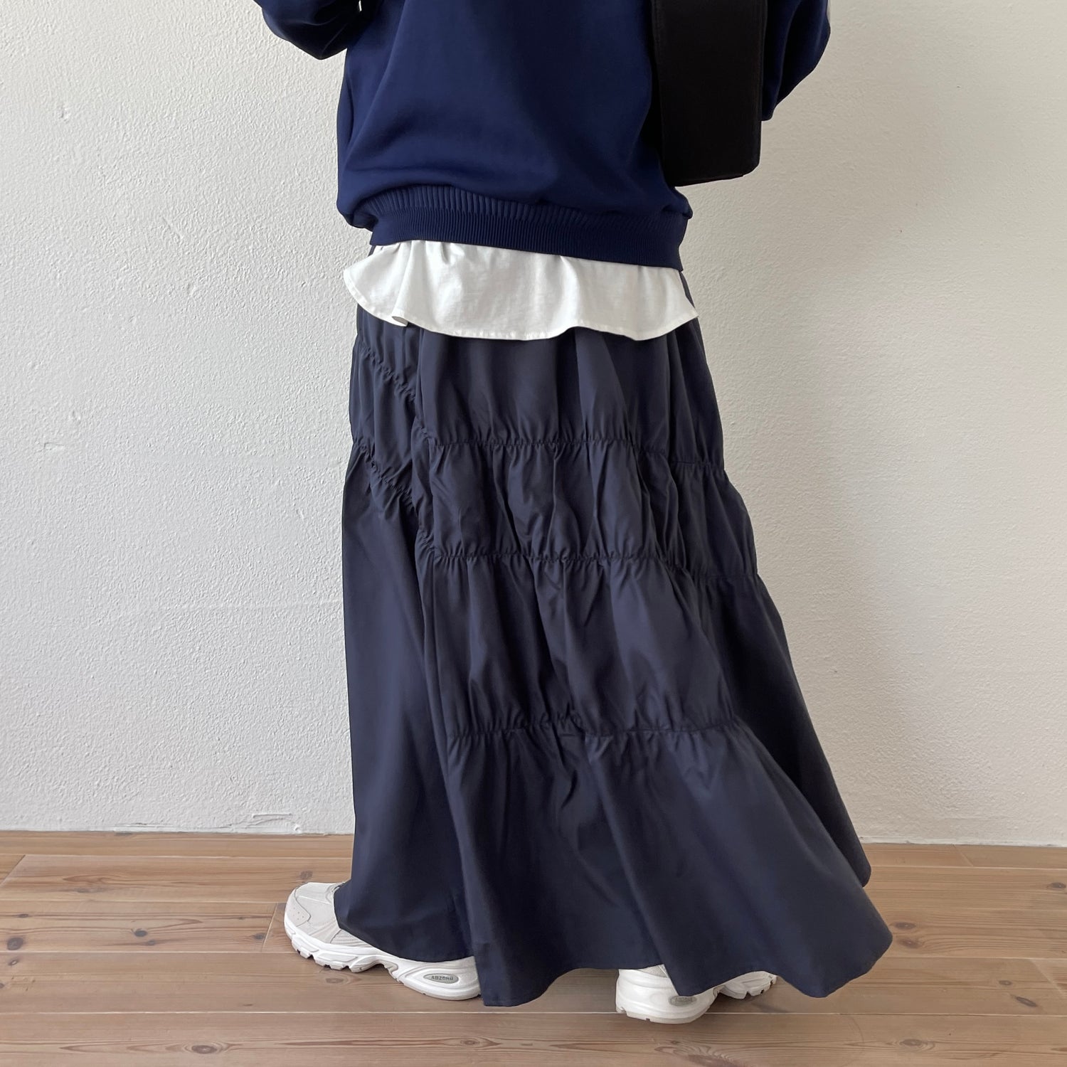 many many gather skirt / navy