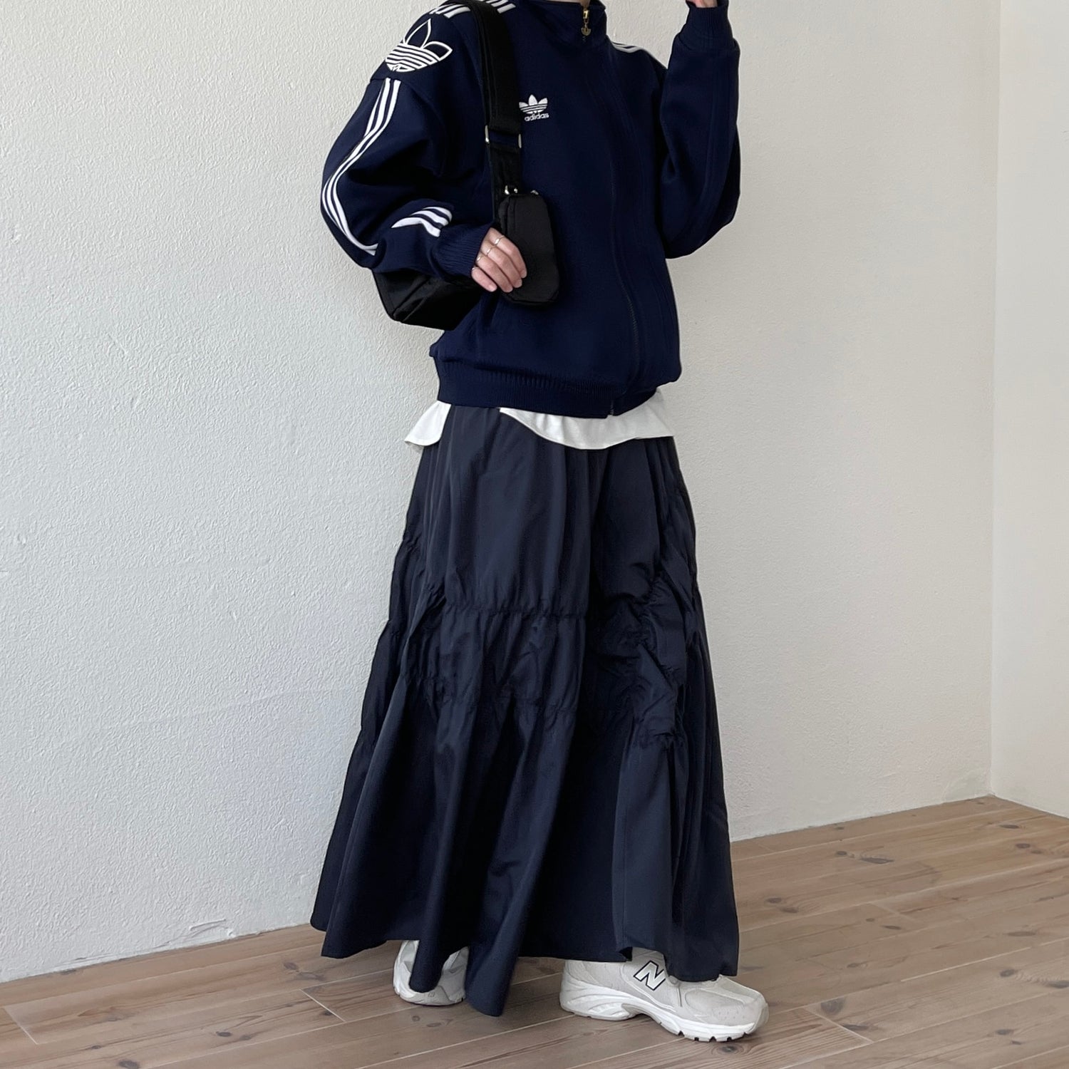 many many gather skirt / navy