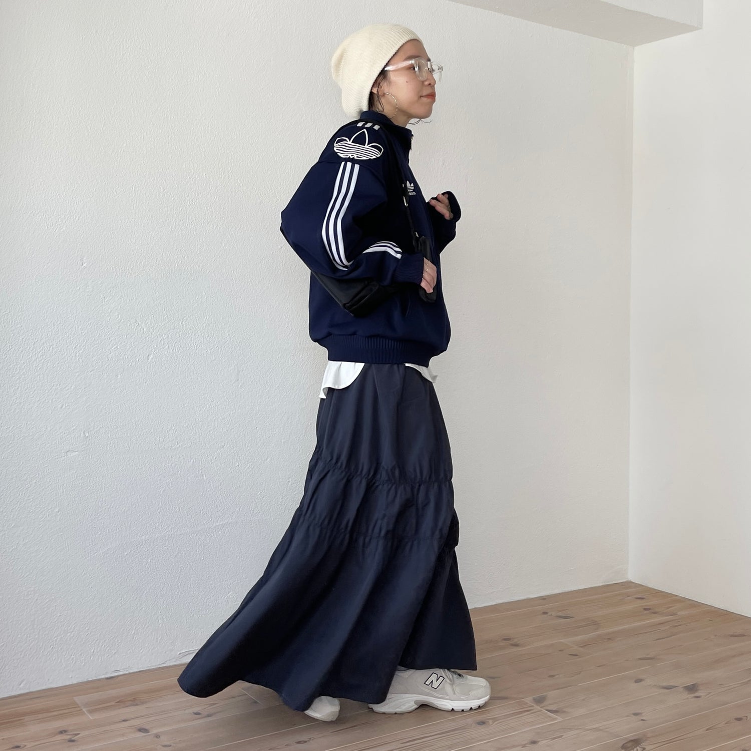 many many gather skirt / navy