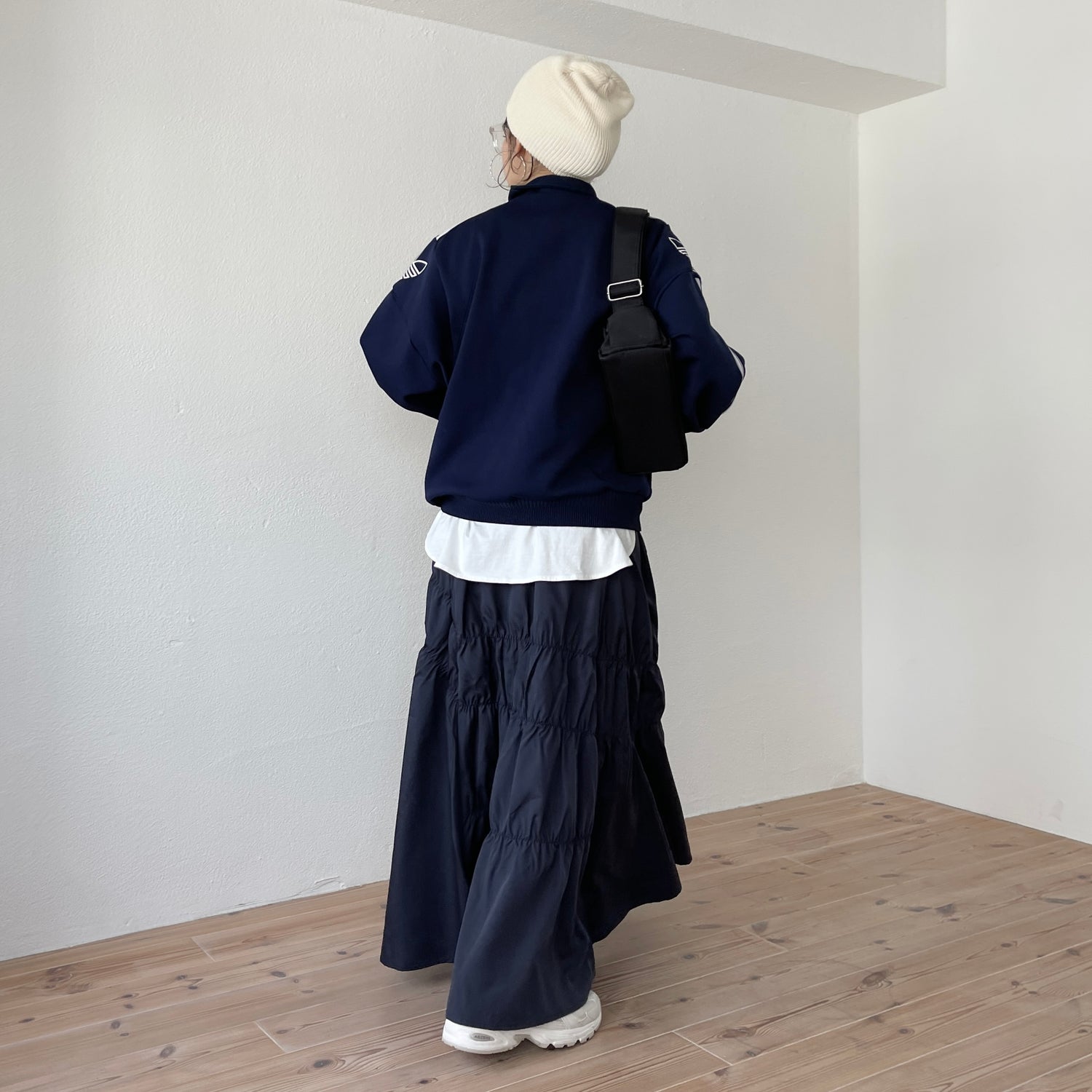 many many gather skirt / navy
