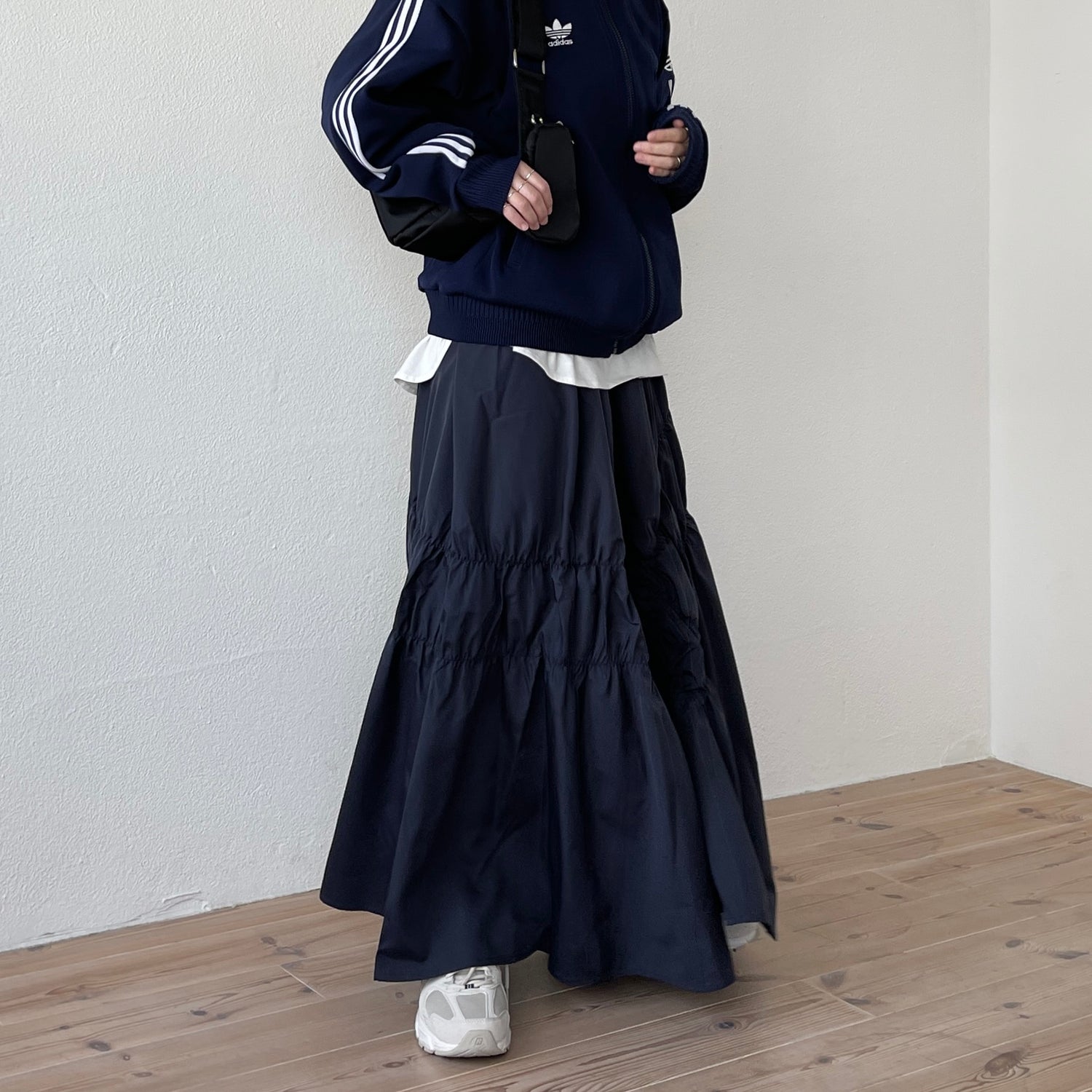 many many gather skirt / navy