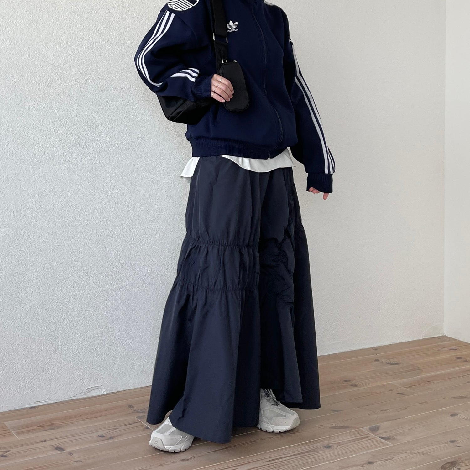 many many gather skirt / navy