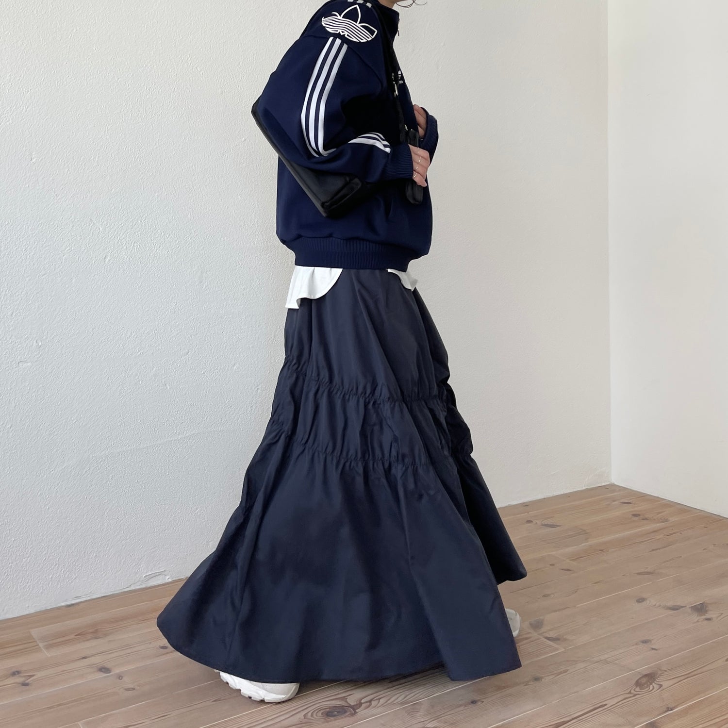 many many gather skirt / navy