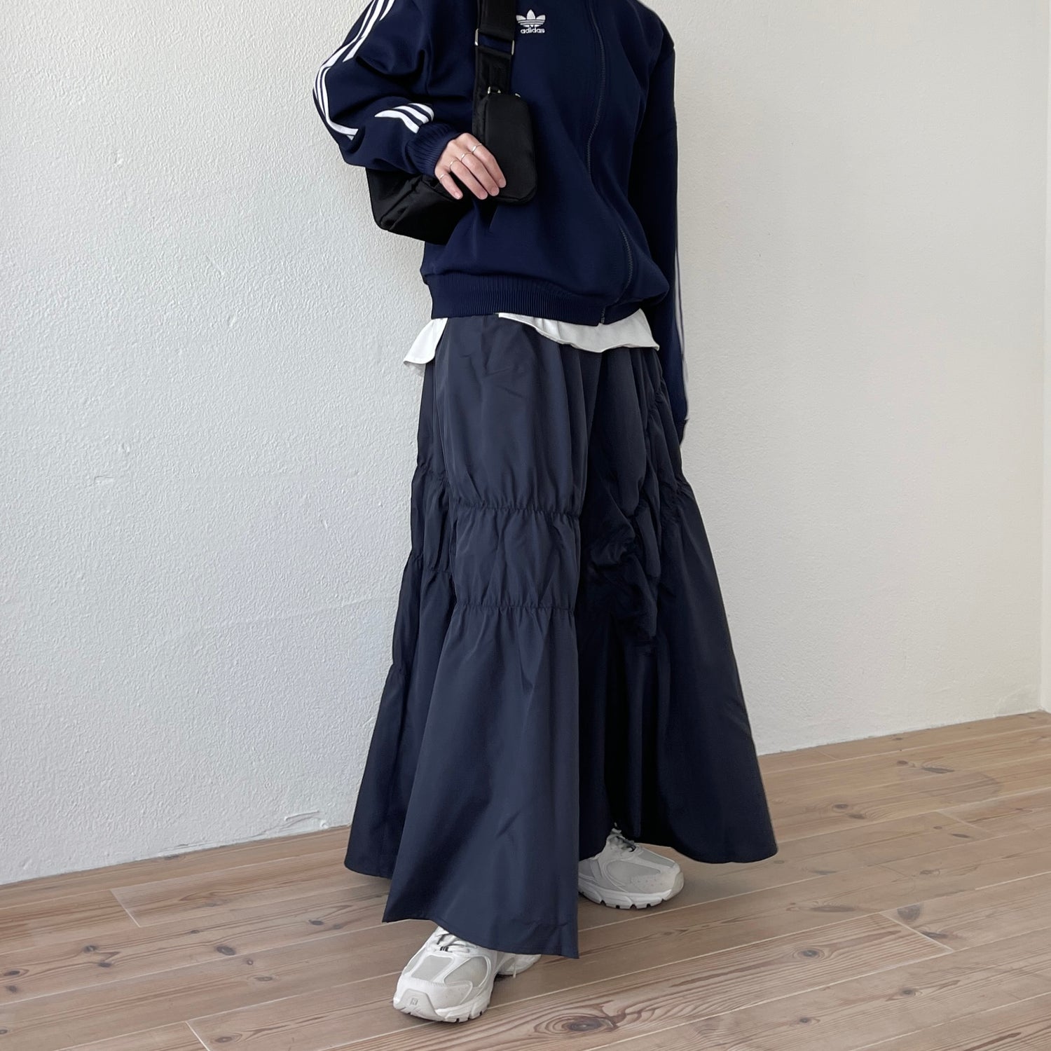 many many gather skirt / navy