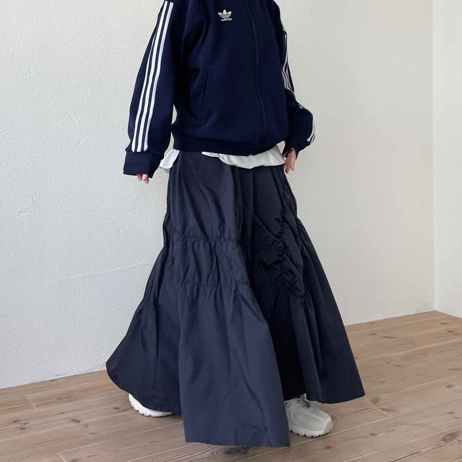 many many gather skirt / navy
