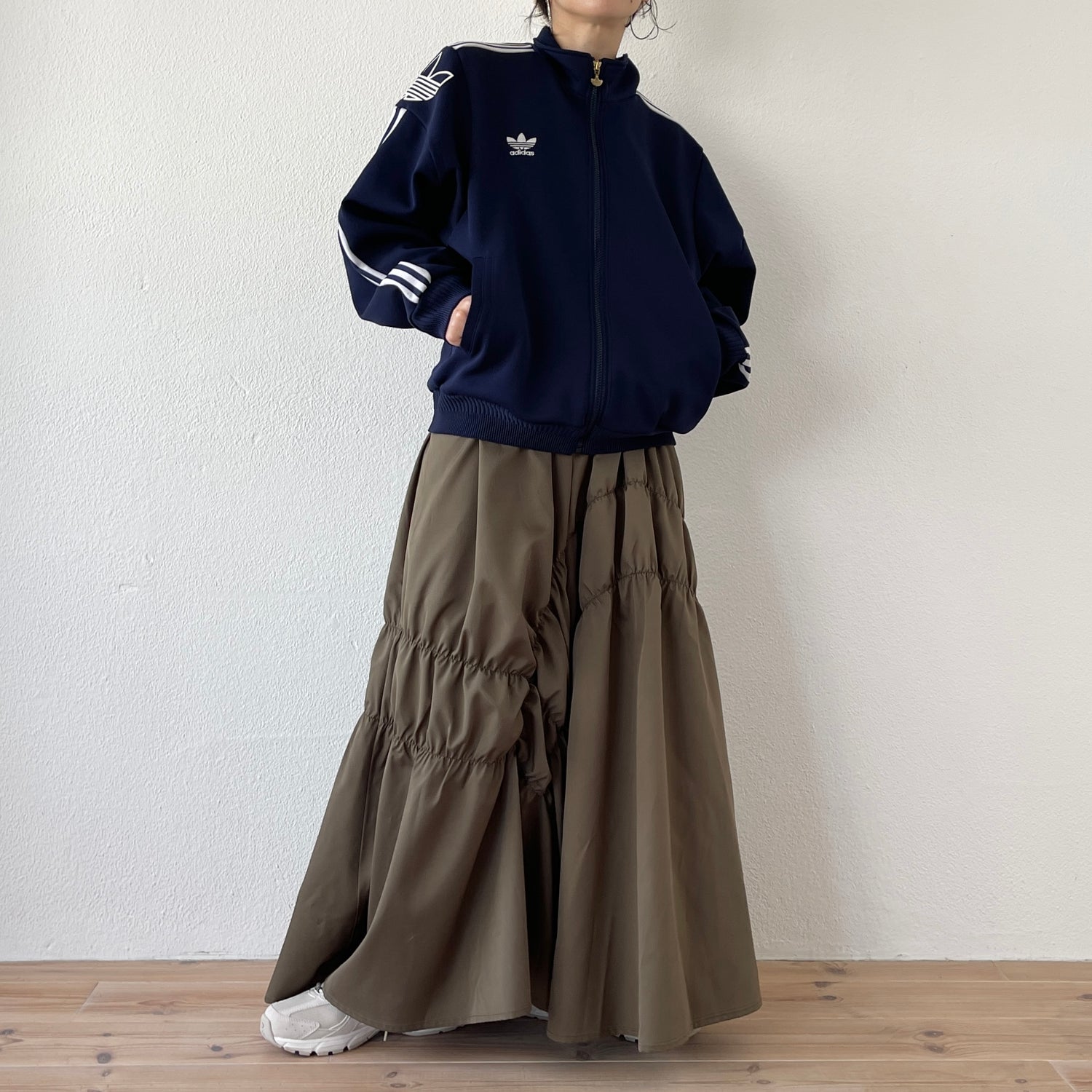 many many gather skirt / brown