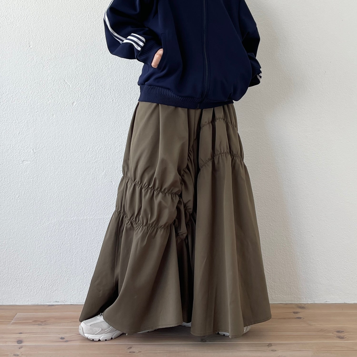 many many gather skirt / brown