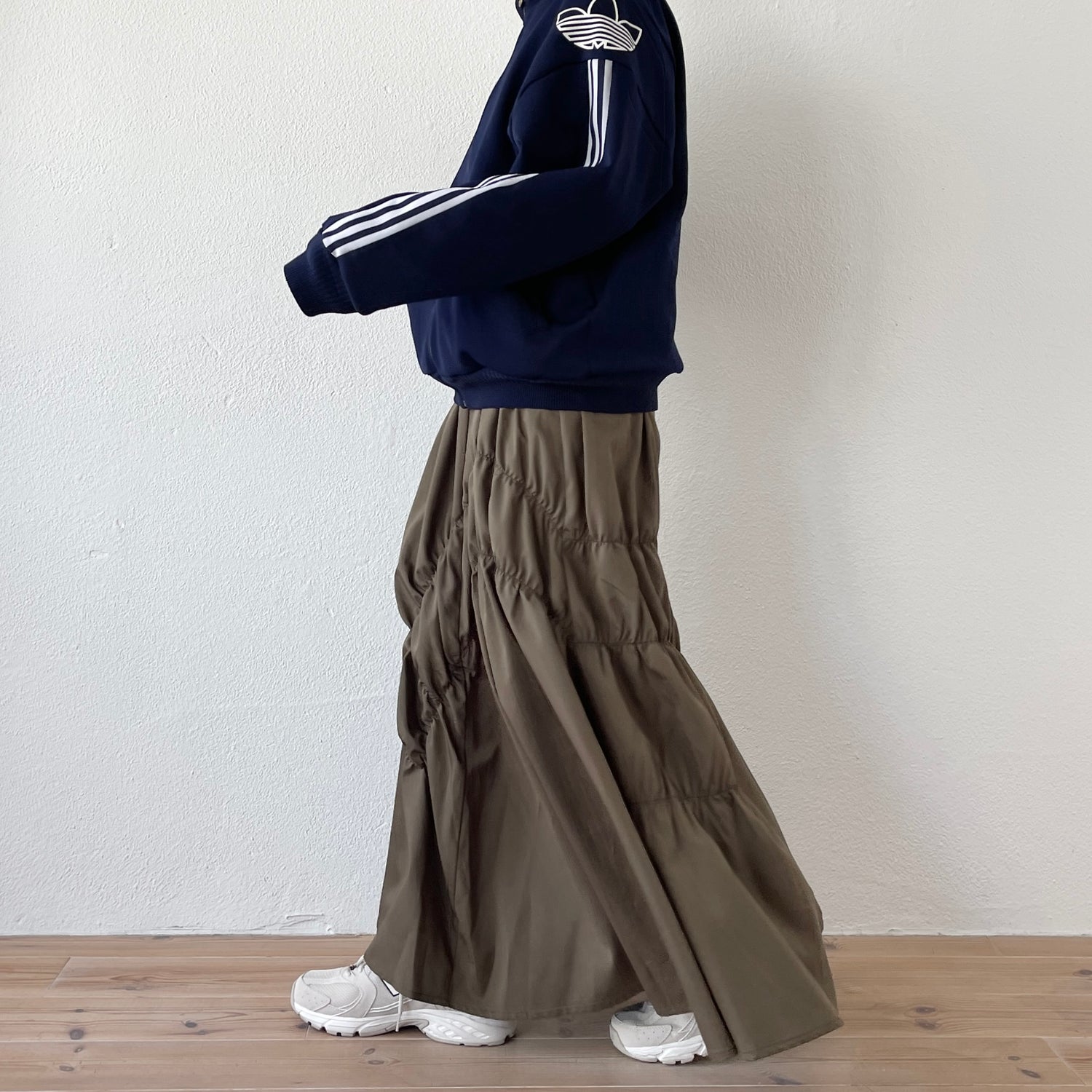 many many gather skirt / brown