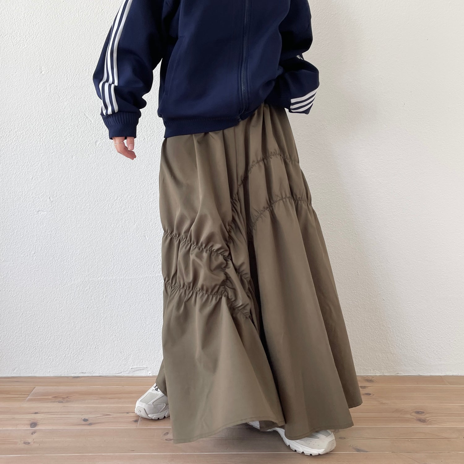 many many gather skirt / brown