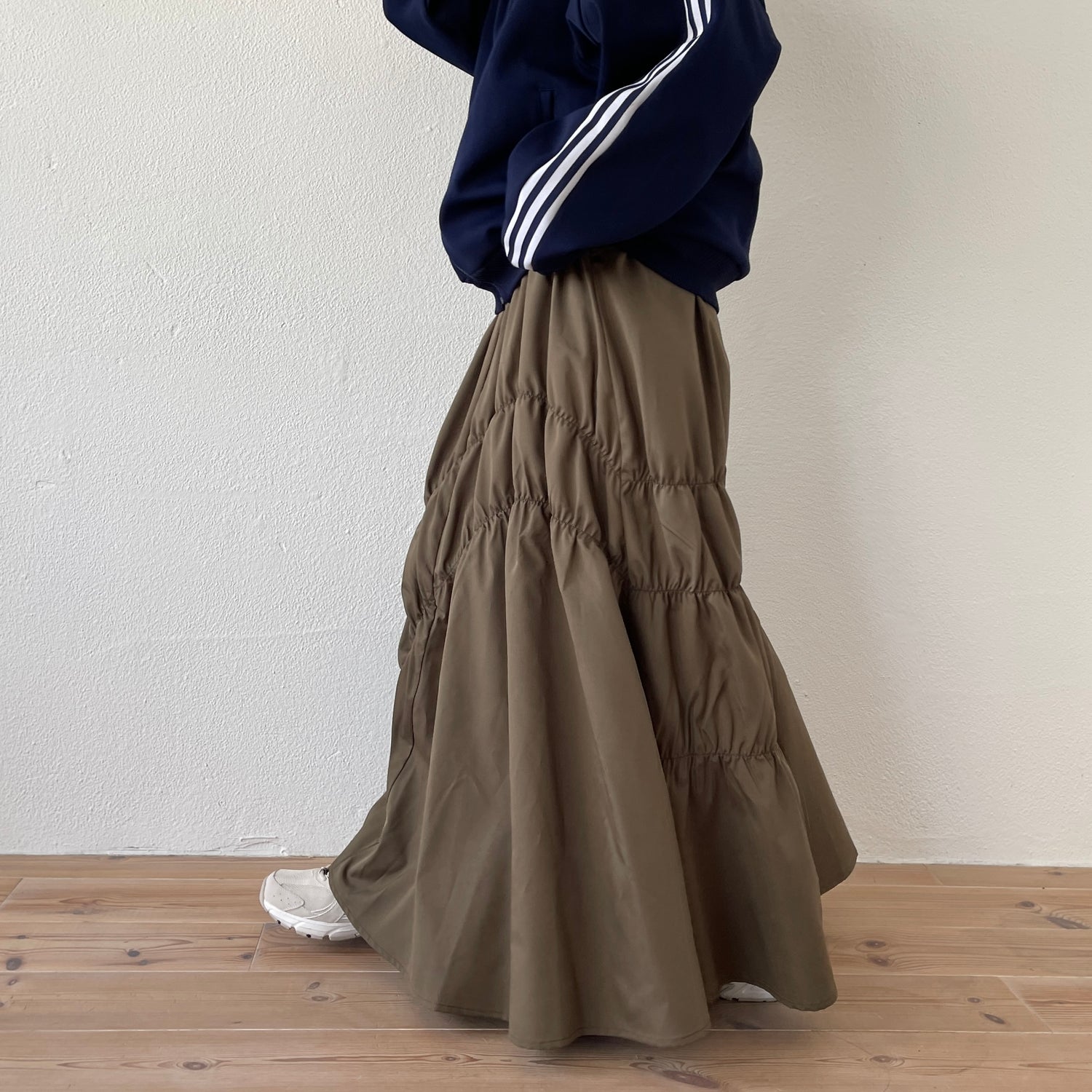 many many gather skirt / brown