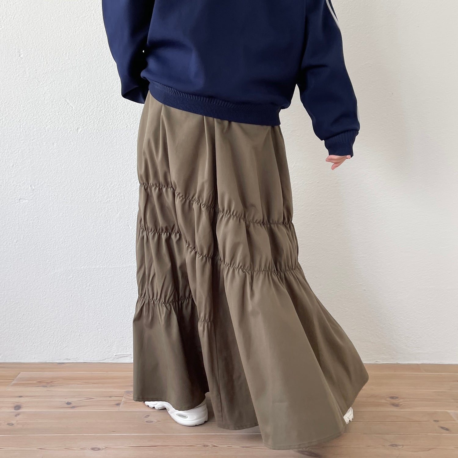 many many gather skirt / brown