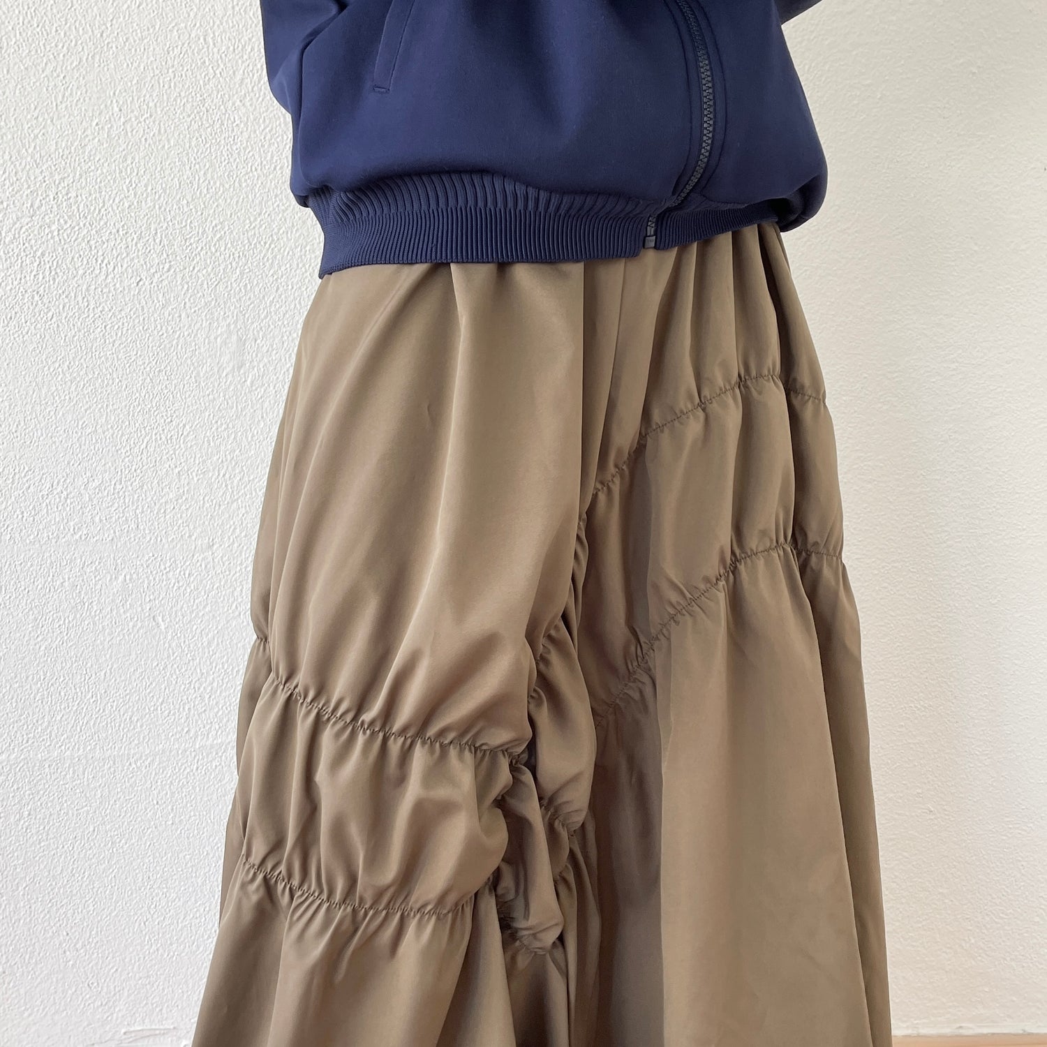 many many gather skirt / brown