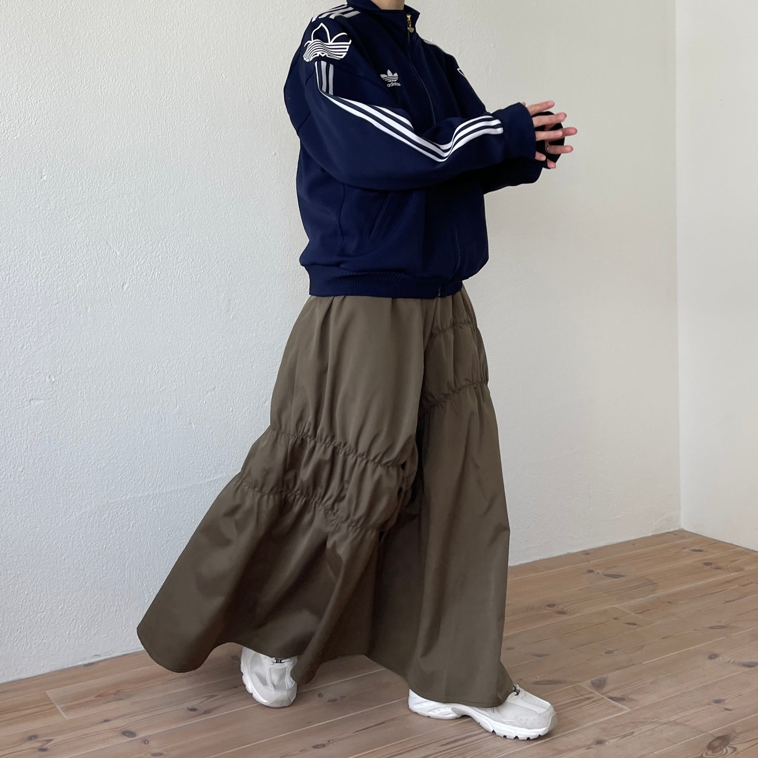 many many gather skirt / brown