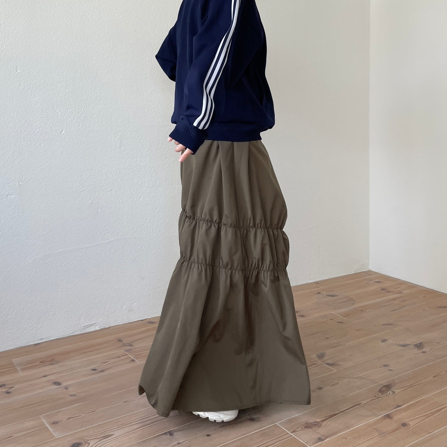 many many gather skirt / brown