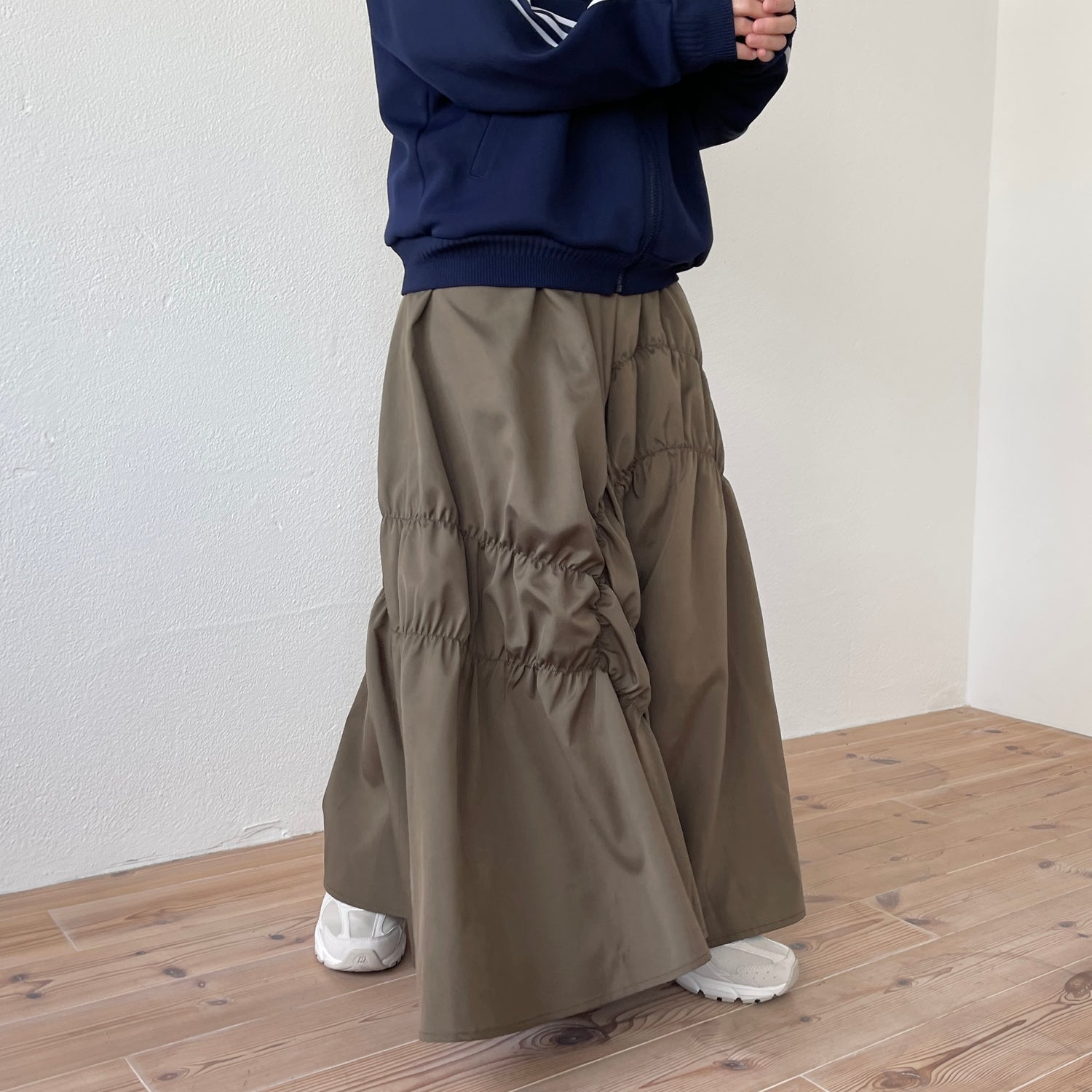 many many gather skirt / brown