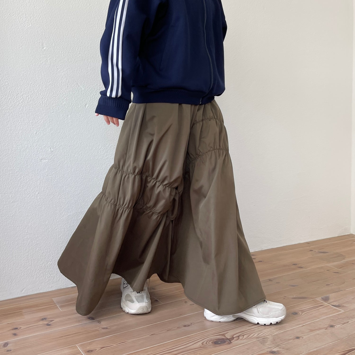 many many gather skirt / brown