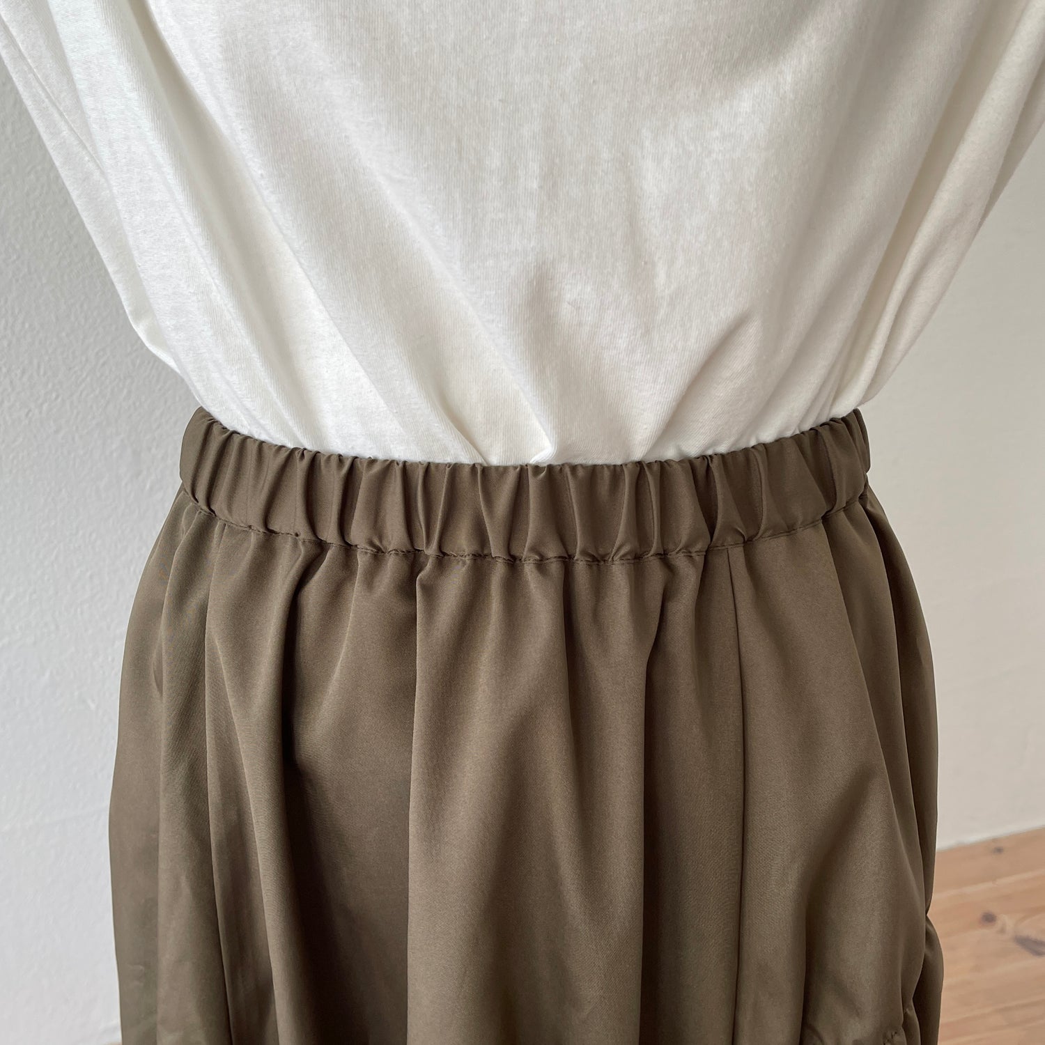 many many gather skirt / brown