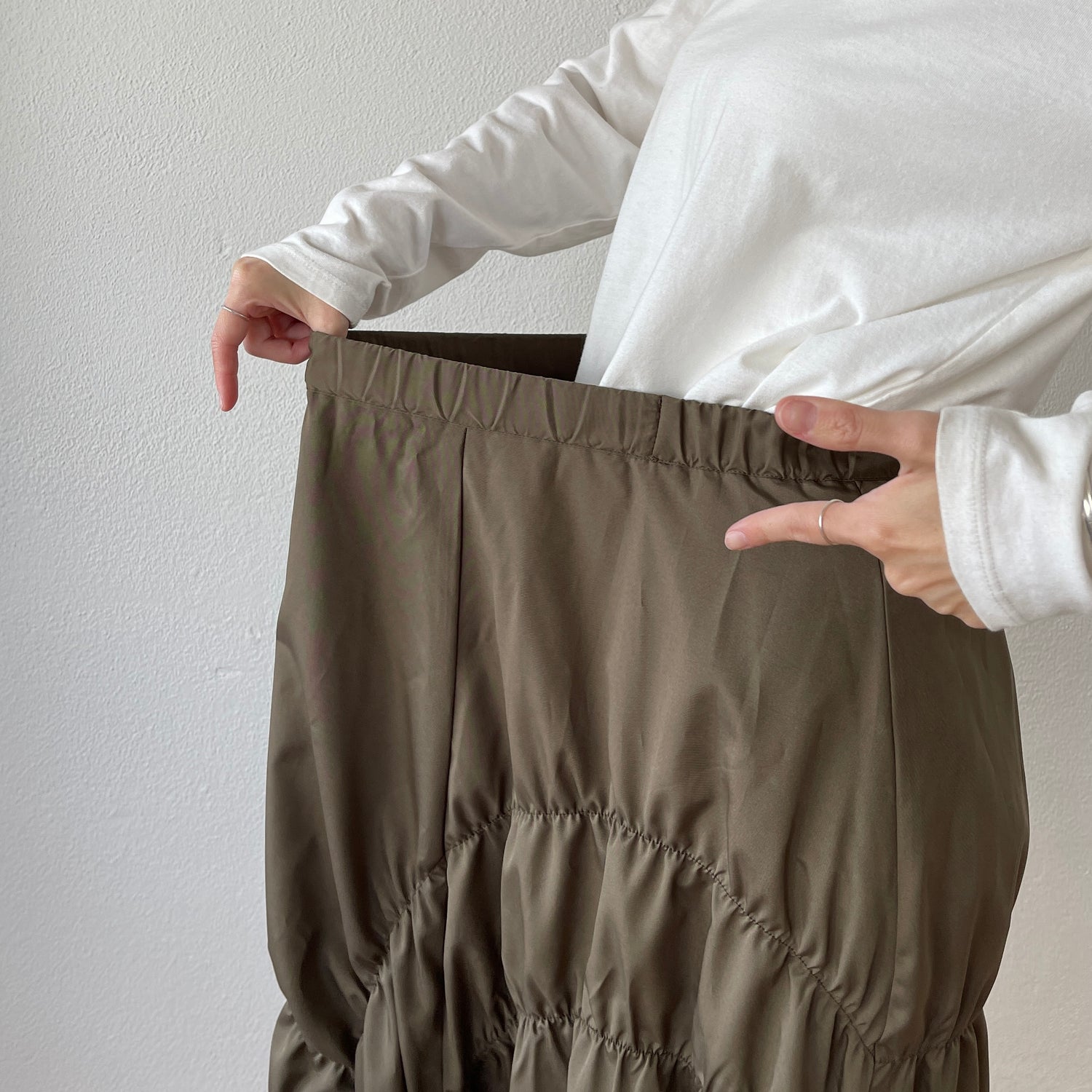 many many gather skirt / brown