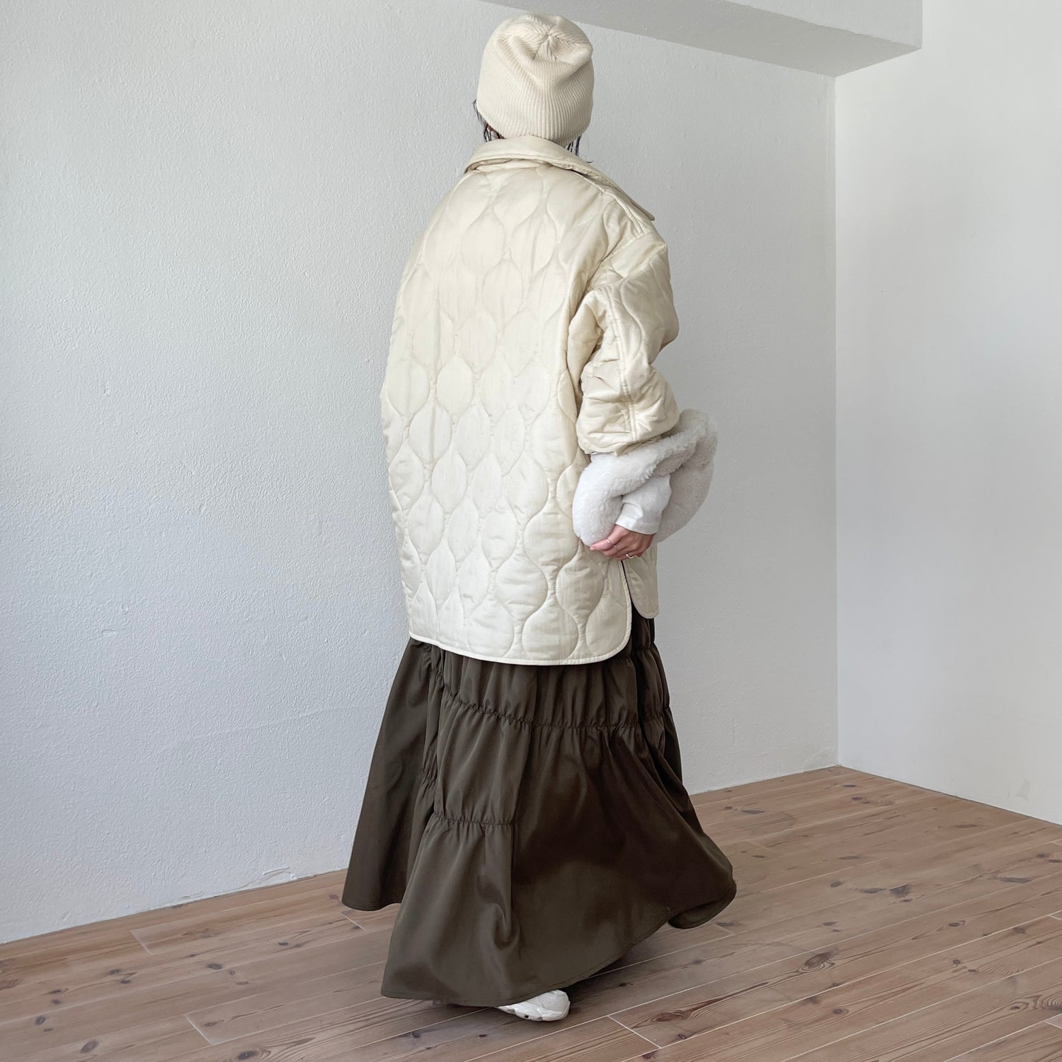 many many gather skirt / brown