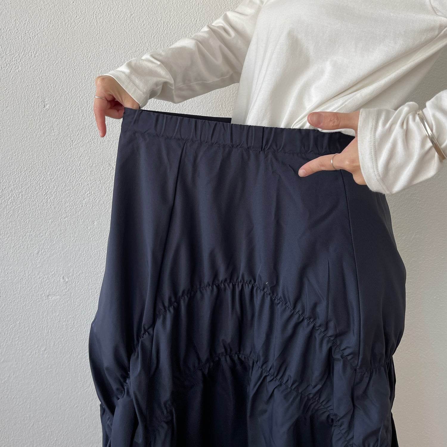 many many gather skirt / navy