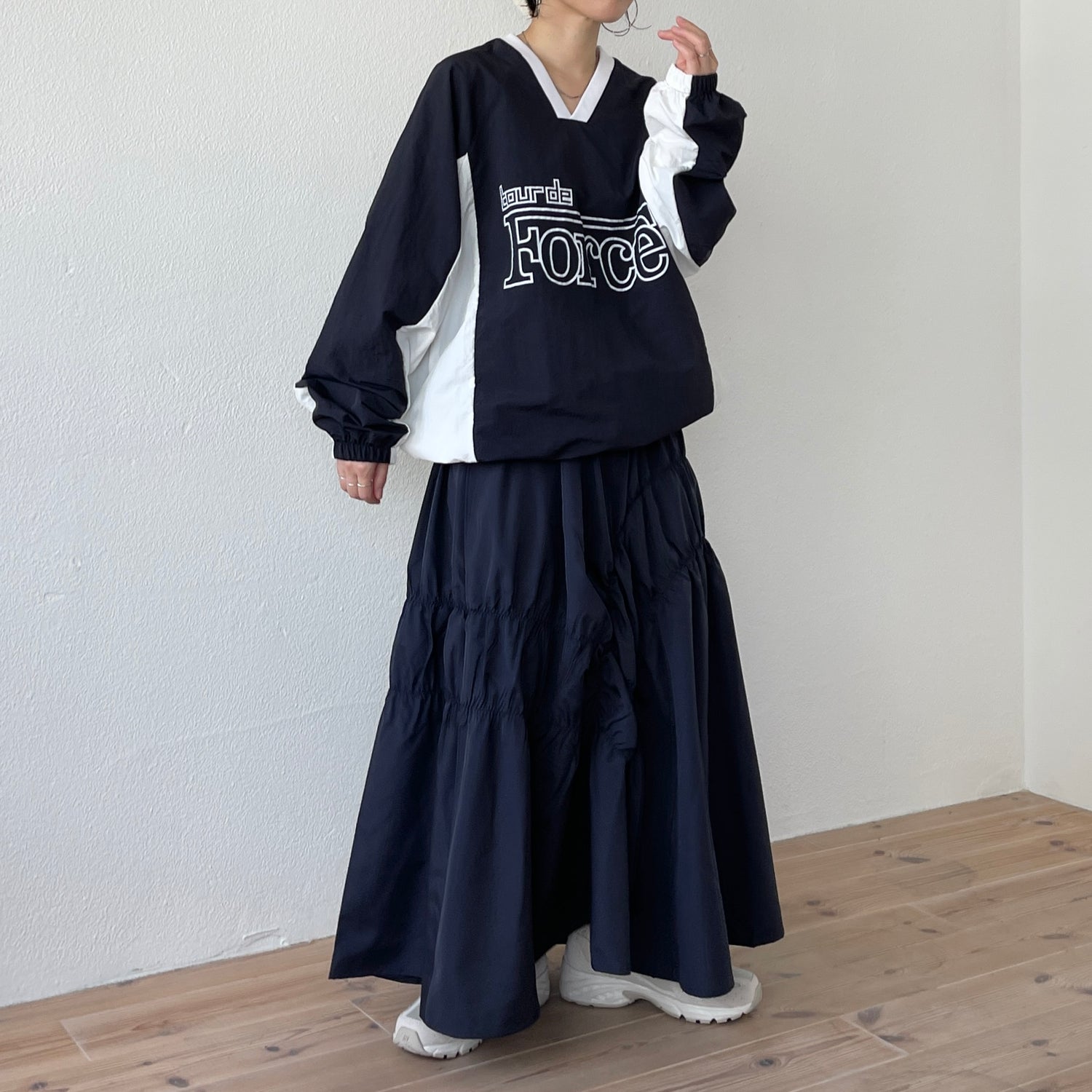 many many gather skirt / navy