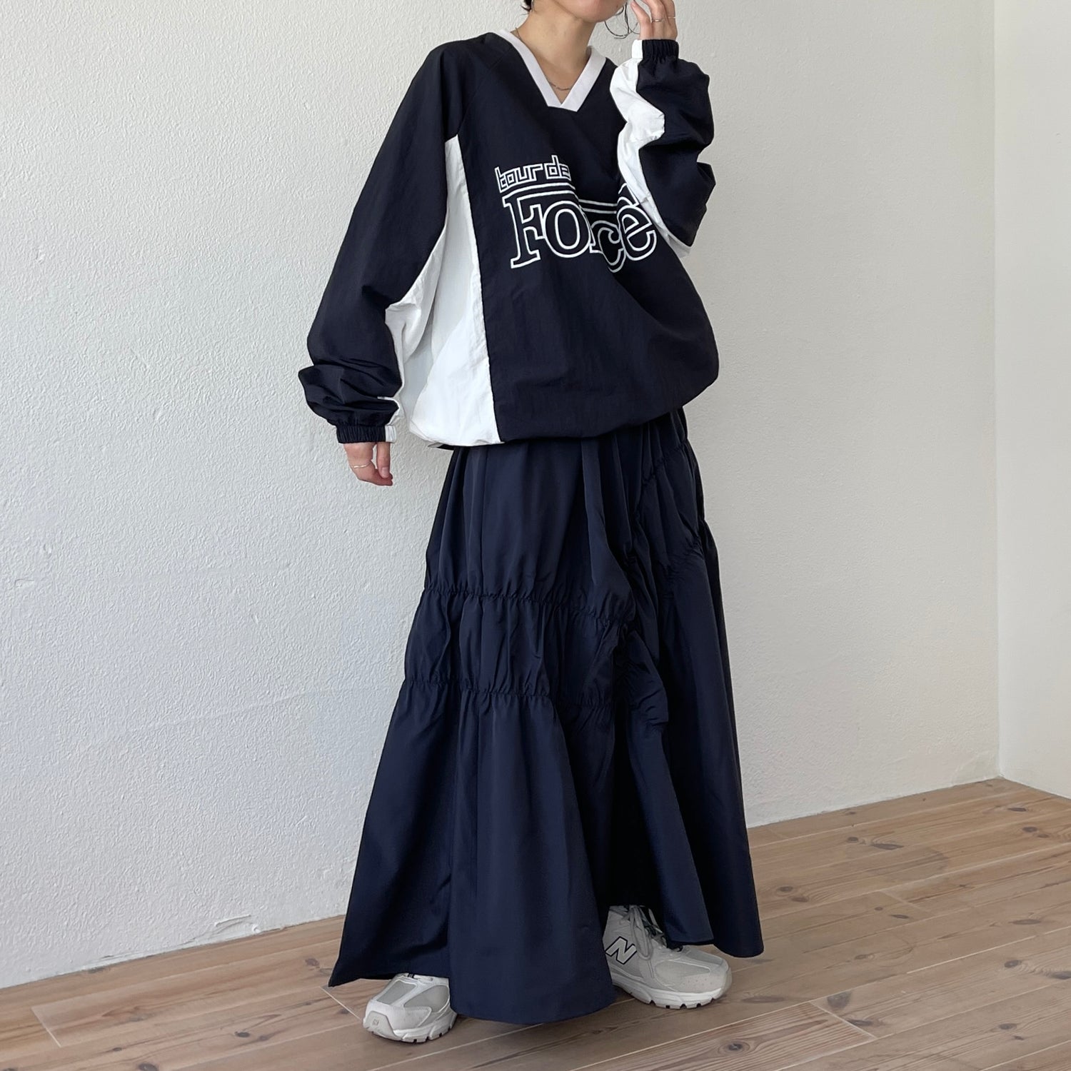 many many gather skirt / navy
