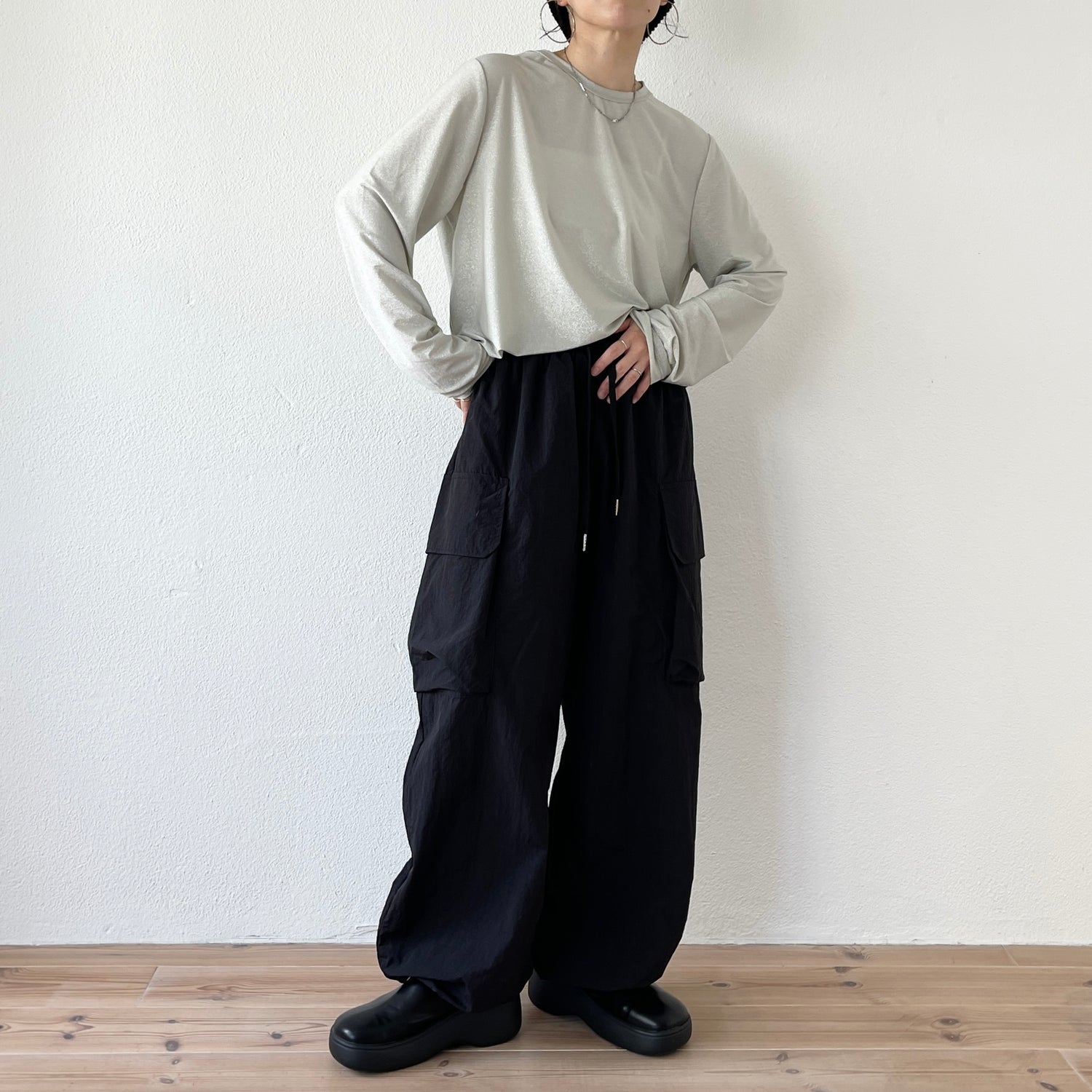glitter disco long tee / silver