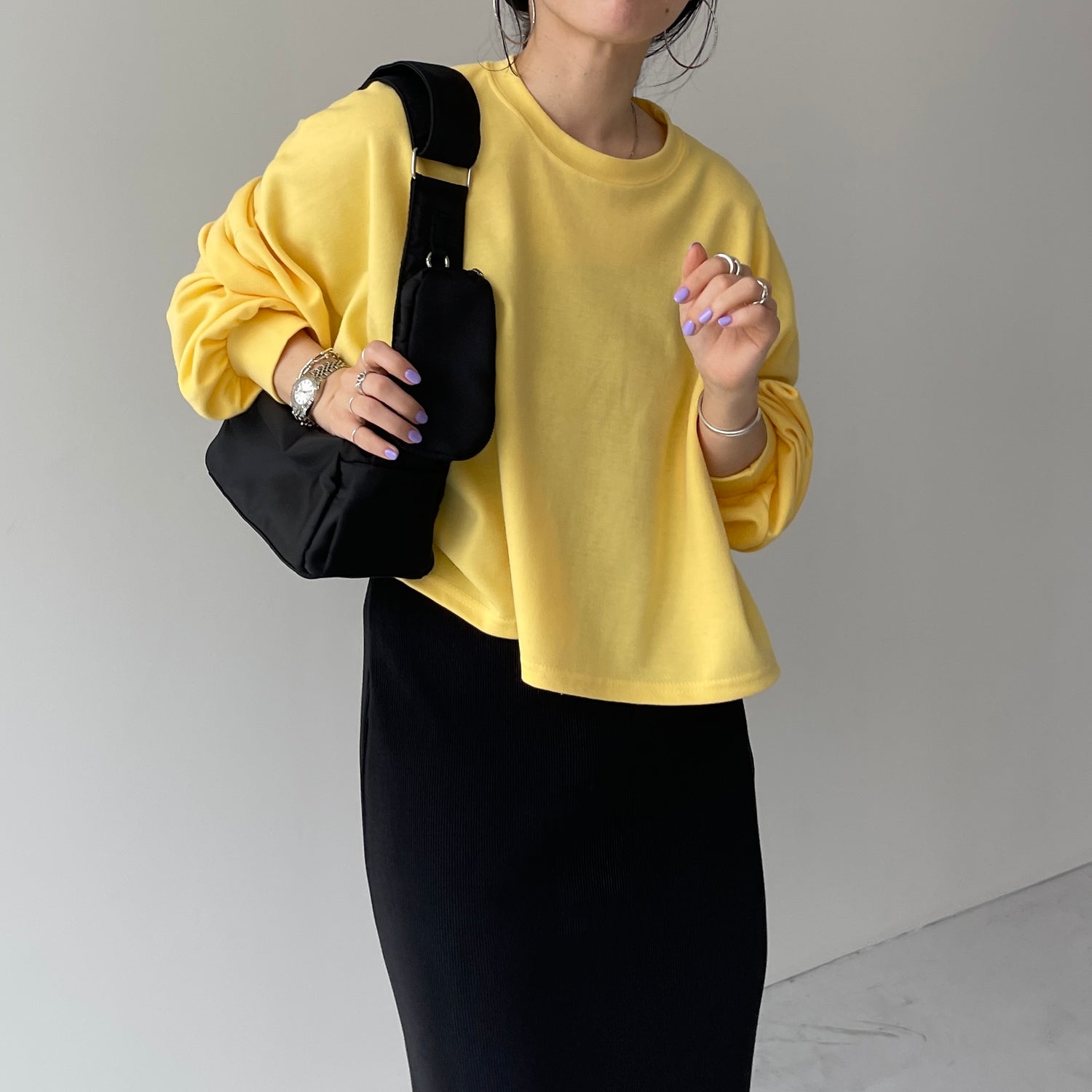 super loose light sweatee / light yellow (short)