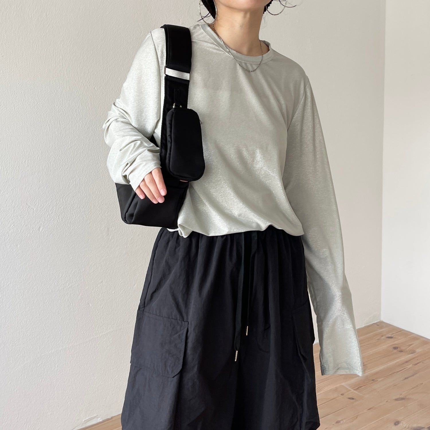 glitter disco long tee / silver