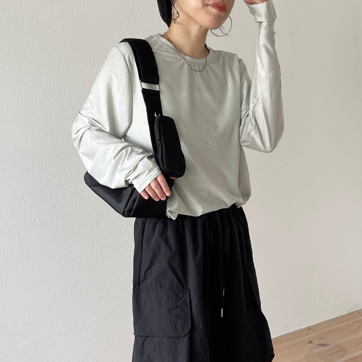 glitter disco long tee / silver