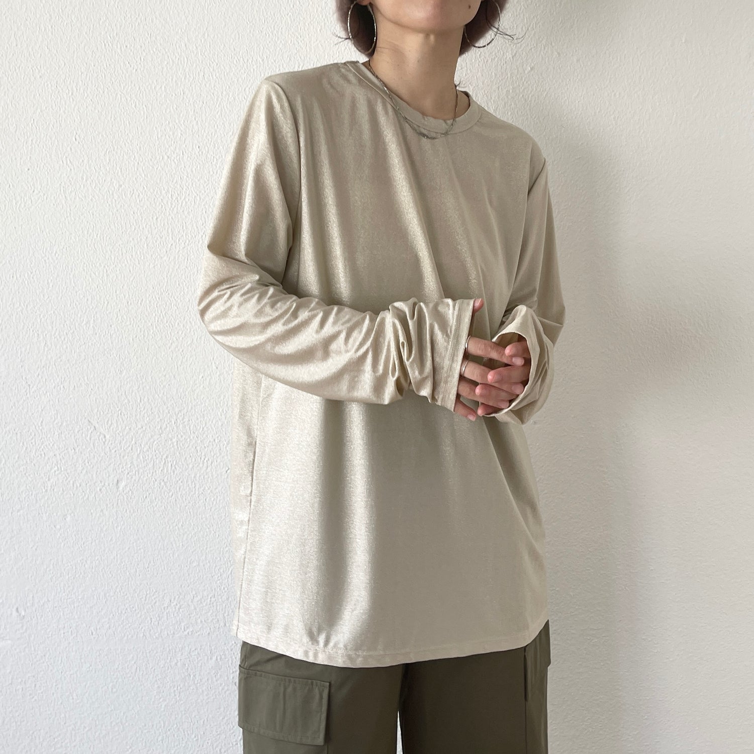glitter disco long tee / gold