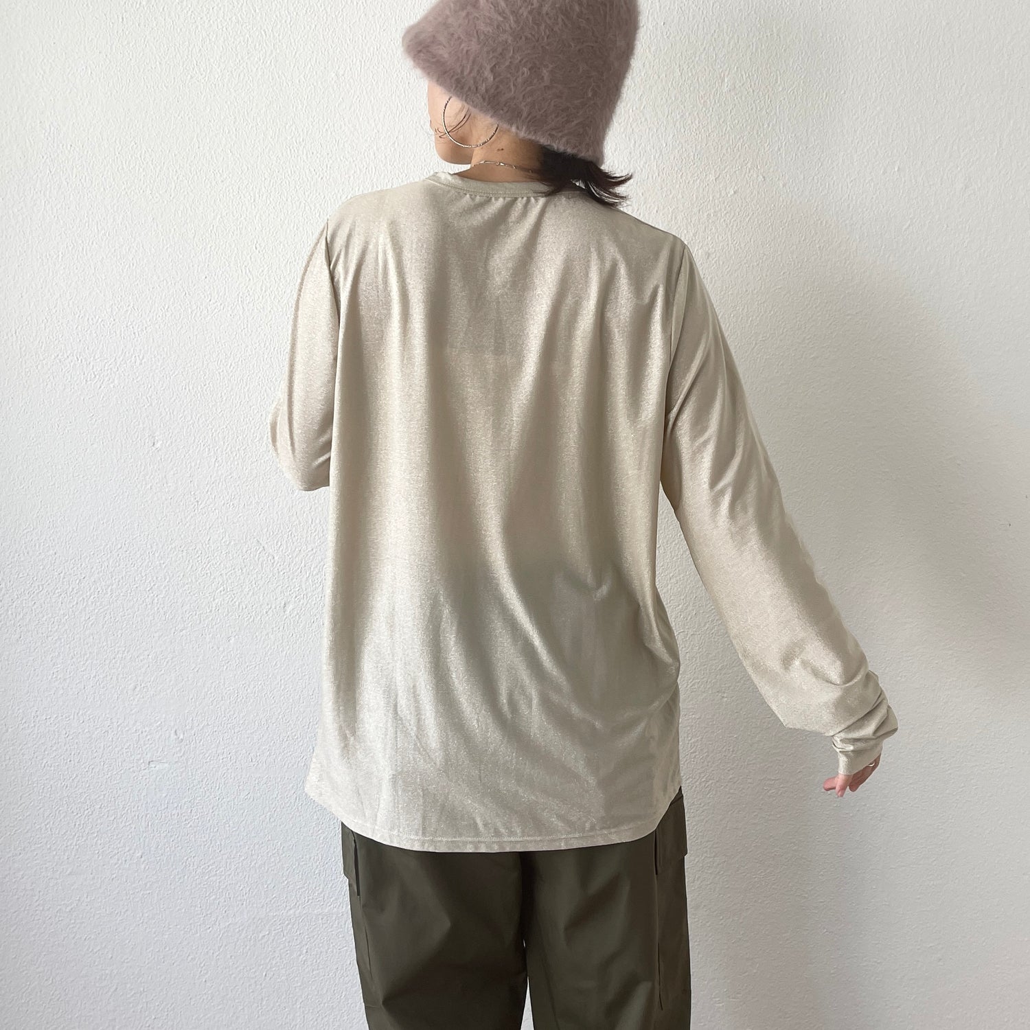 glitter disco long tee / gold