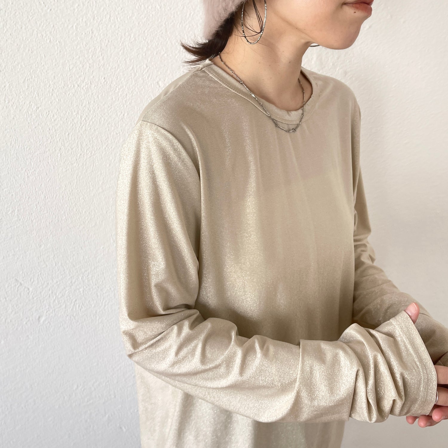 glitter disco long tee / gold