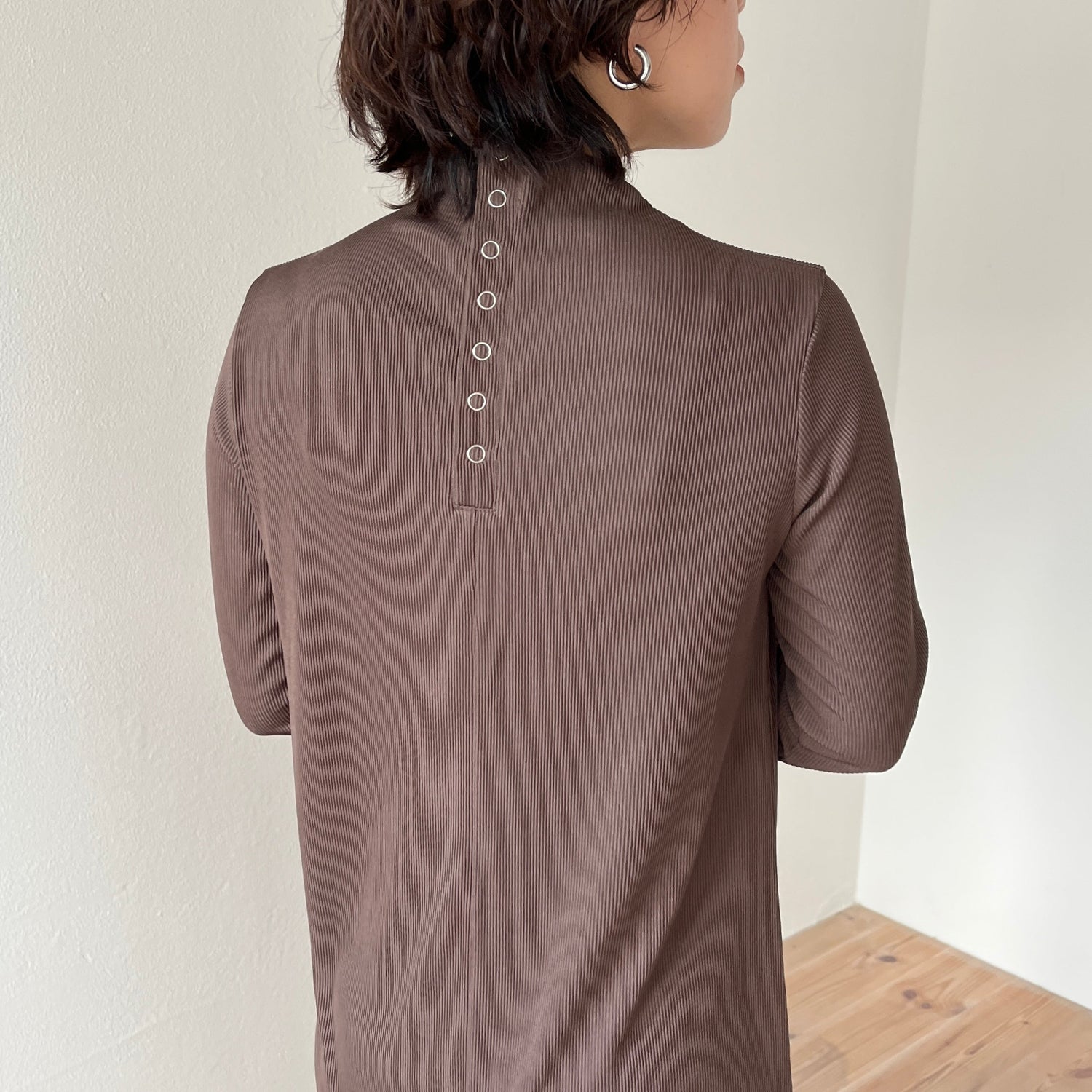 【SAMPLE】2way rib one piece / brown